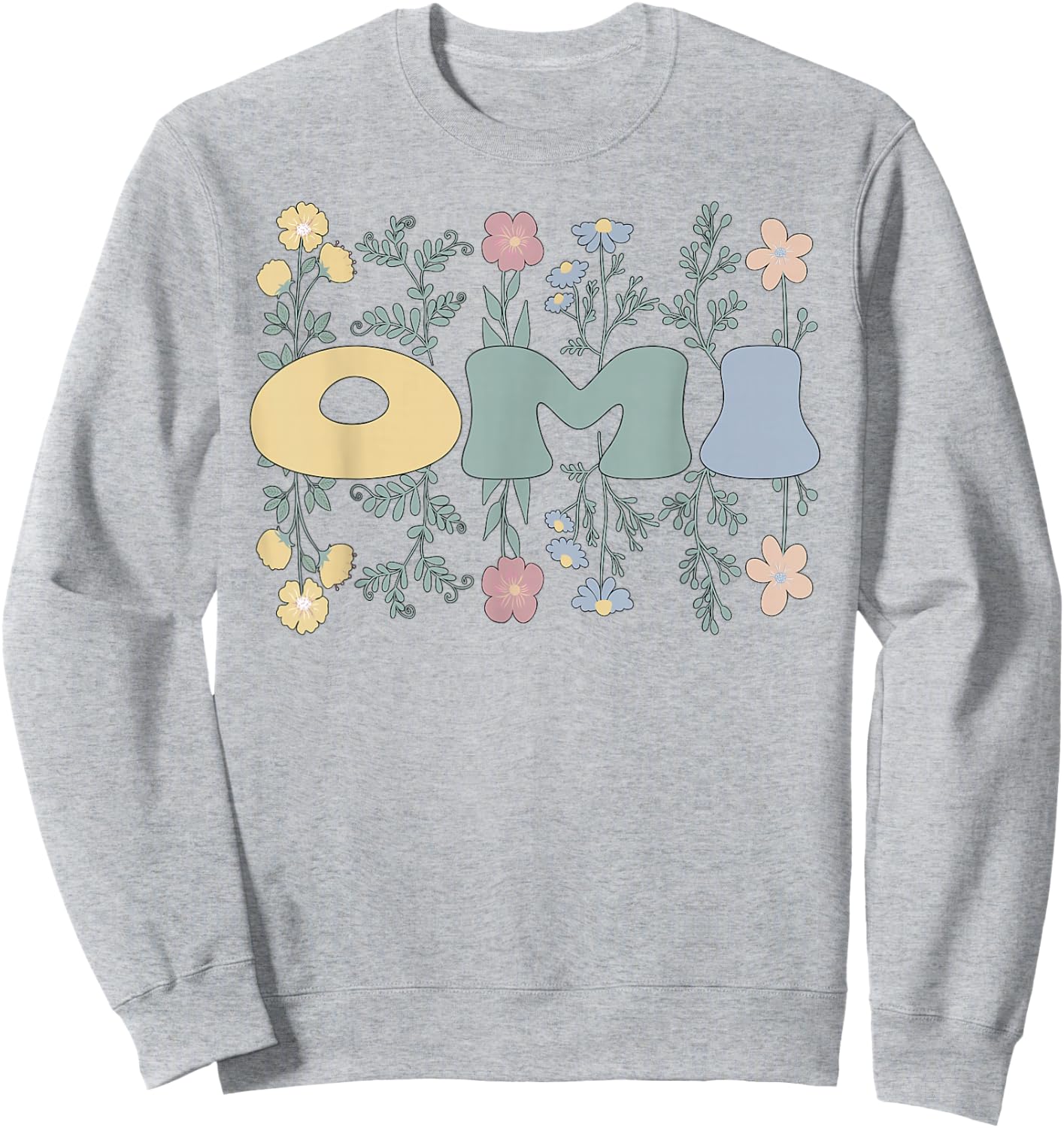 Groovy Omi Grandmother Flowers Omi Grandma Sweatshirt - Sweatshirt | Ash