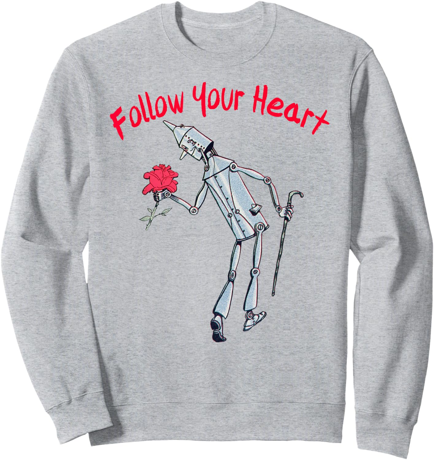 Wizard of OZ Collectors Society Tin Man Heart Shirt - Oz Character - Silver, Small, Classic Fit, Short Sleeve, , , -Adults Sweatshirt - Sweatshirt | Ash