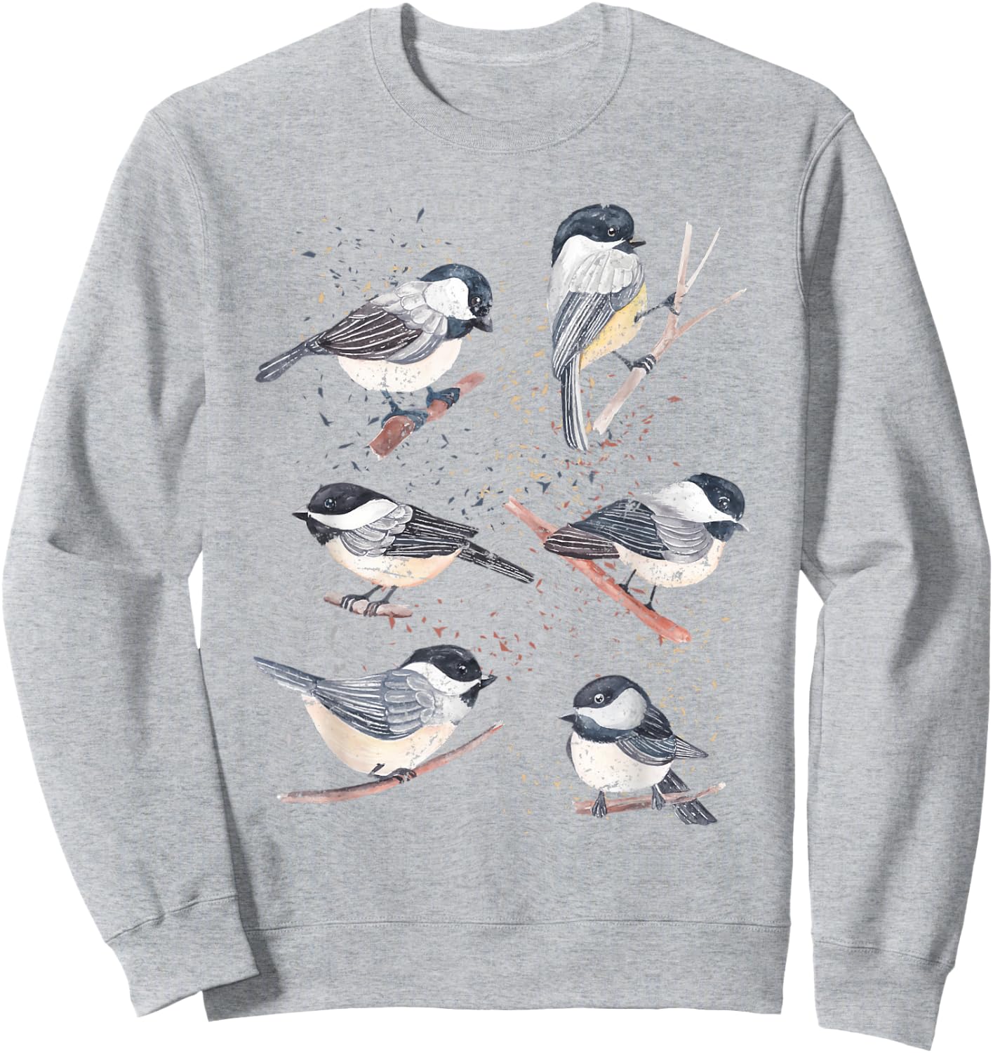 Bird Watching Birding Animal Nature Vintage Chickadee Sweatshirt - Sweatshirt | Ash