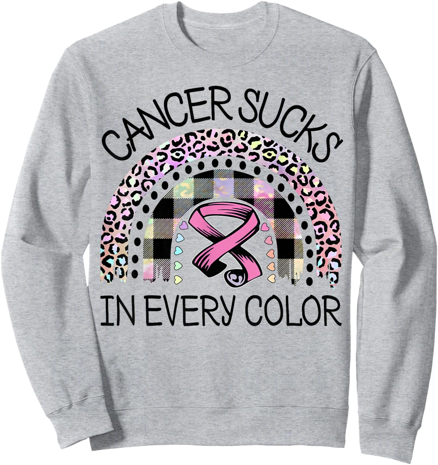 Cancer Sucks In Every Color Fighter | Fight The Cancer Sweatshirt - Sweatshirt | Ash
