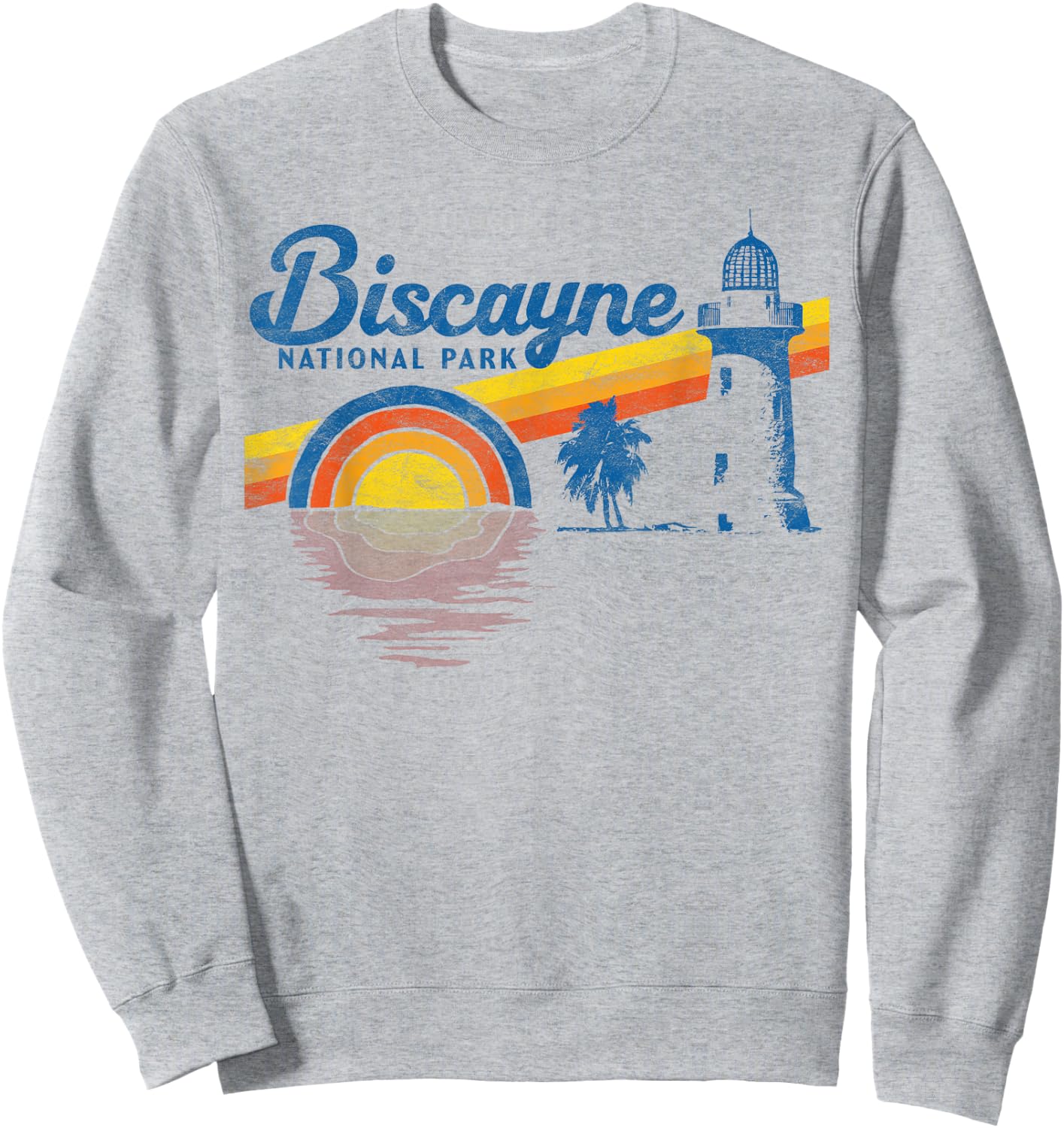 Vintage Biscayne National Park Retro 80's Sweatshirt - Sweatshirt | Ash