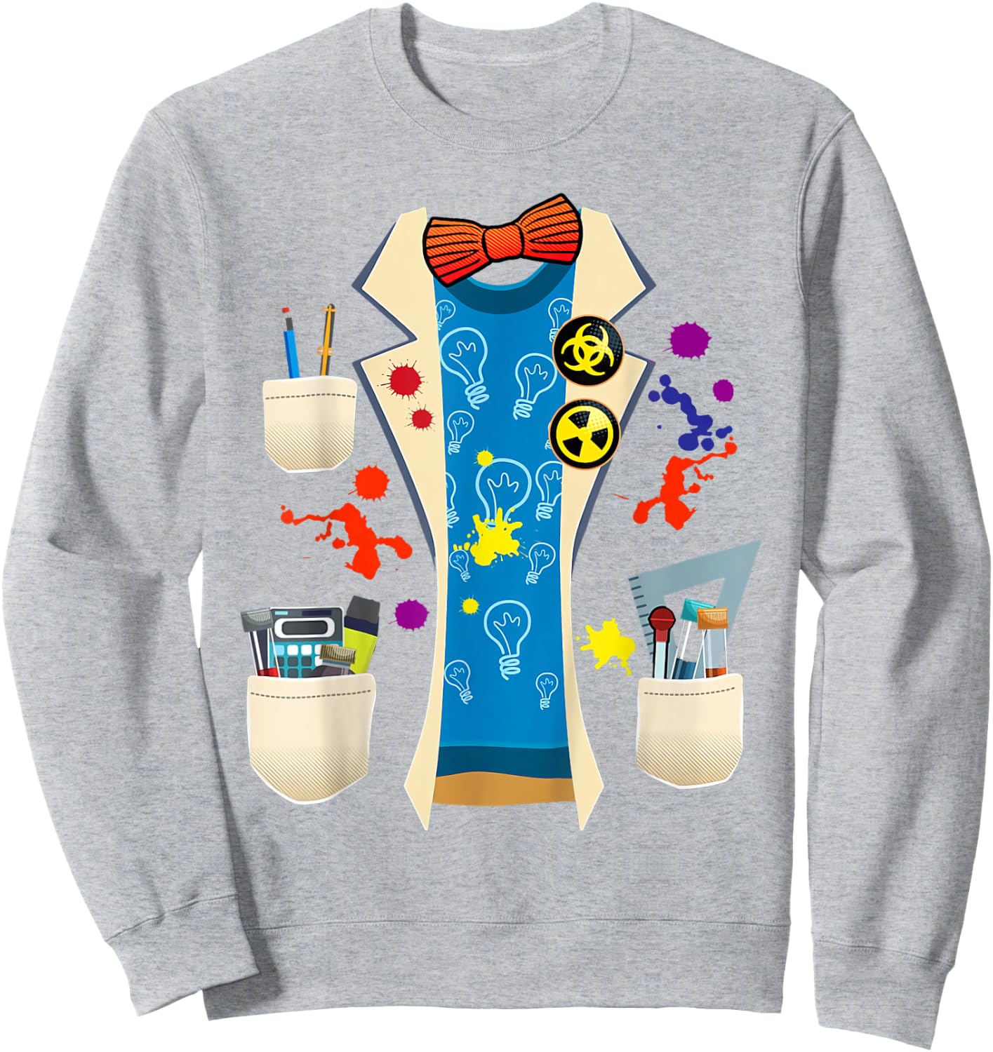 Nuclear Scientist Lab Coat Funny Nerdy Halloween Costume Sweatshirt - Sweatshirt | Ash