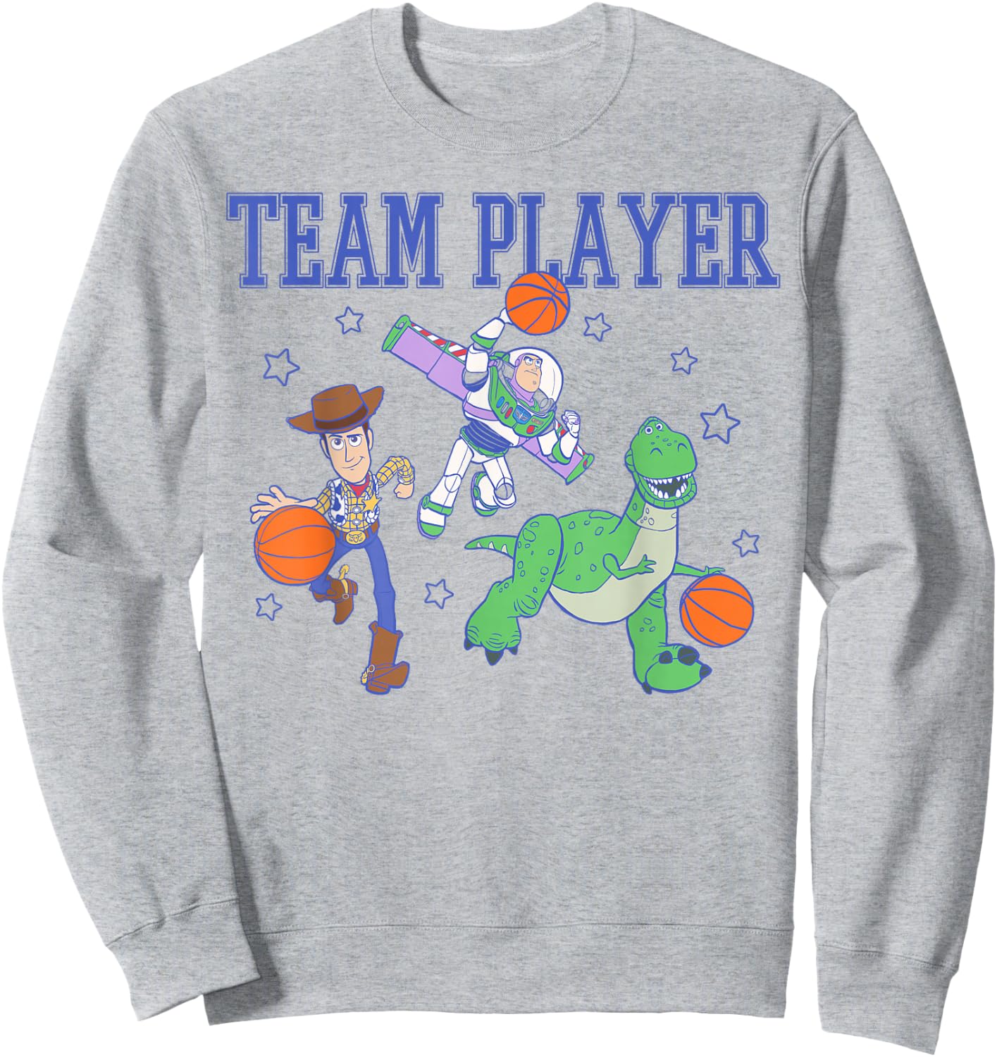 Disney Pixar Toy Story Team Player Woody Buzz Rex Basketball Sweatshirt - Sweatshirt | Ash