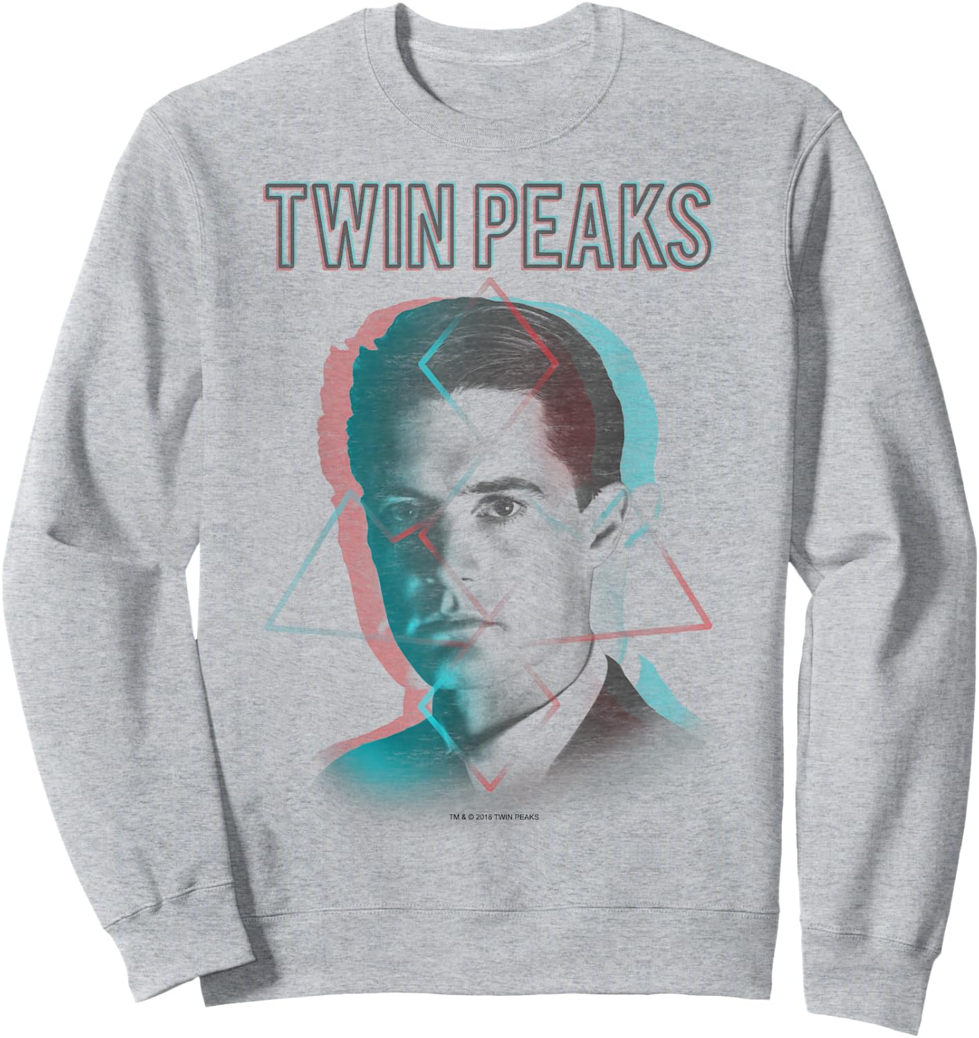 Twin Peaks Agent Cooper Headshot 3 Triangles Graphic Sweatshirt - Sweatshirt | Ash