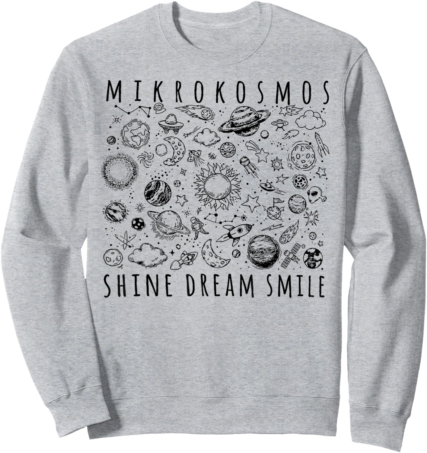 Mikrokosmos Shine Dream Smile Twinkling Starlight Astronaut Sweatshirt - Sweatshirt | Ash