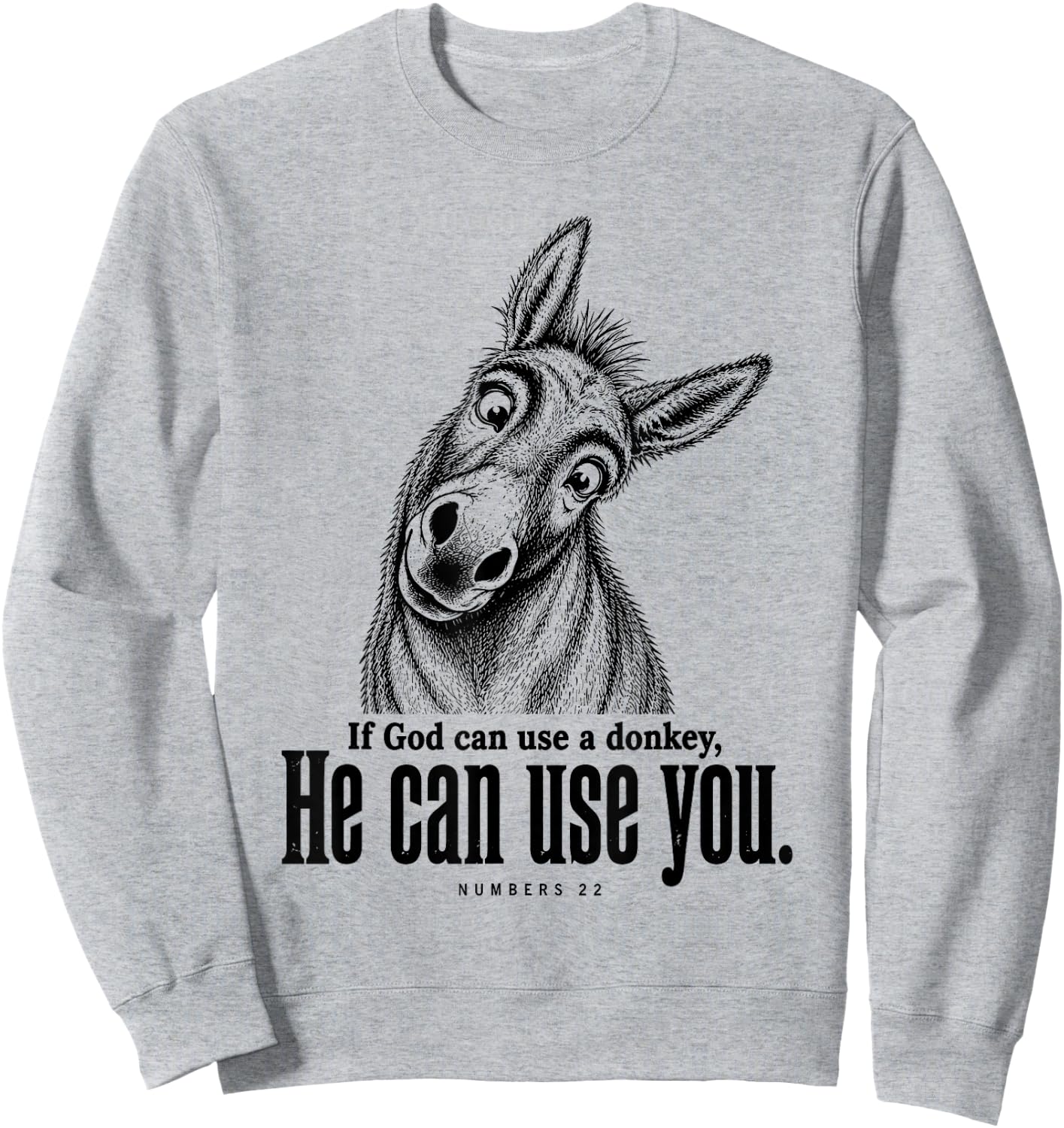 If God Can Use A Donkey He Can Use You Christian Meme Sweatshirt - Sweatshirt | Ash