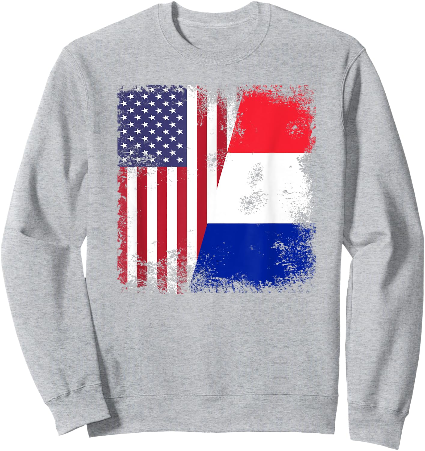 Half French Frenchman Flag | Vintage France USA Gift Sweatshirt - Sweatshirt | Ash