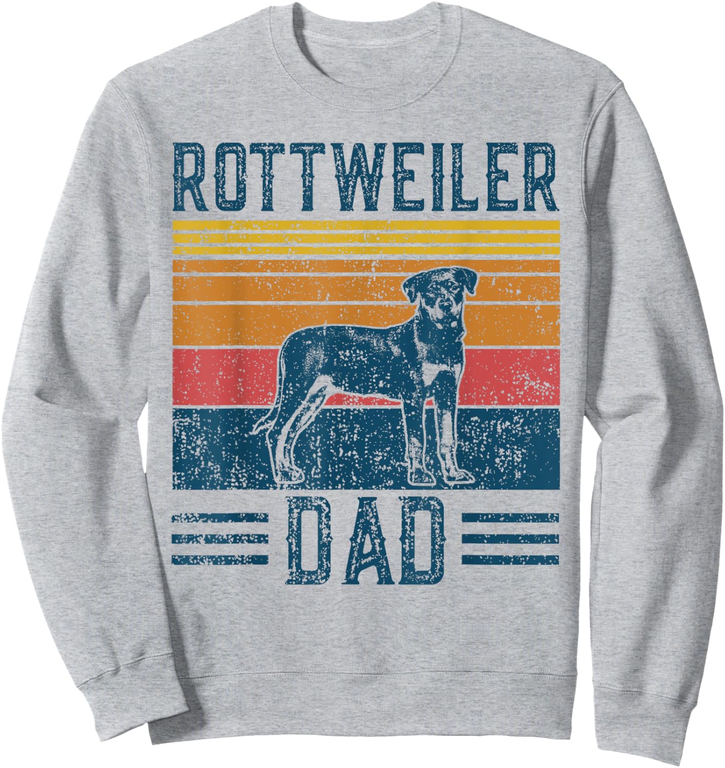 Dog Rottie Dad - Vintage Rottweiler Dad Men Women Sweatshirt - Sweatshirt | Ash
