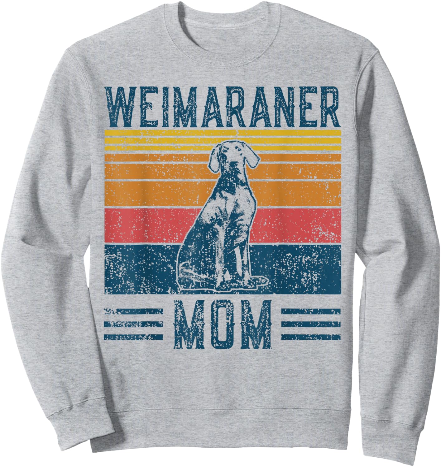 Dog Weimaraner Mom - Vintage Weimaraner Mom Sweatshirt - Sweatshirt | Ash