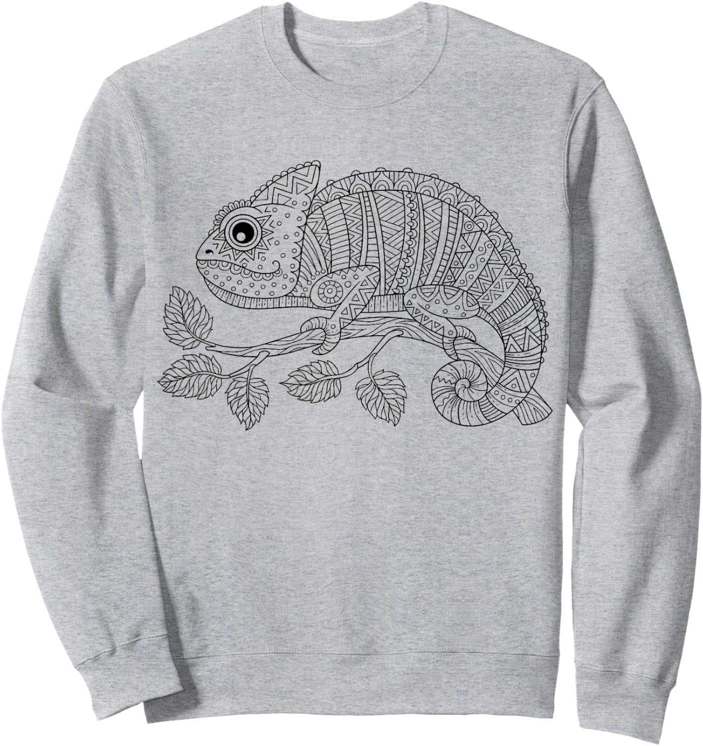Cute chameleon to paint and color in for children Sweatshirt - Sweatshirt | Ash