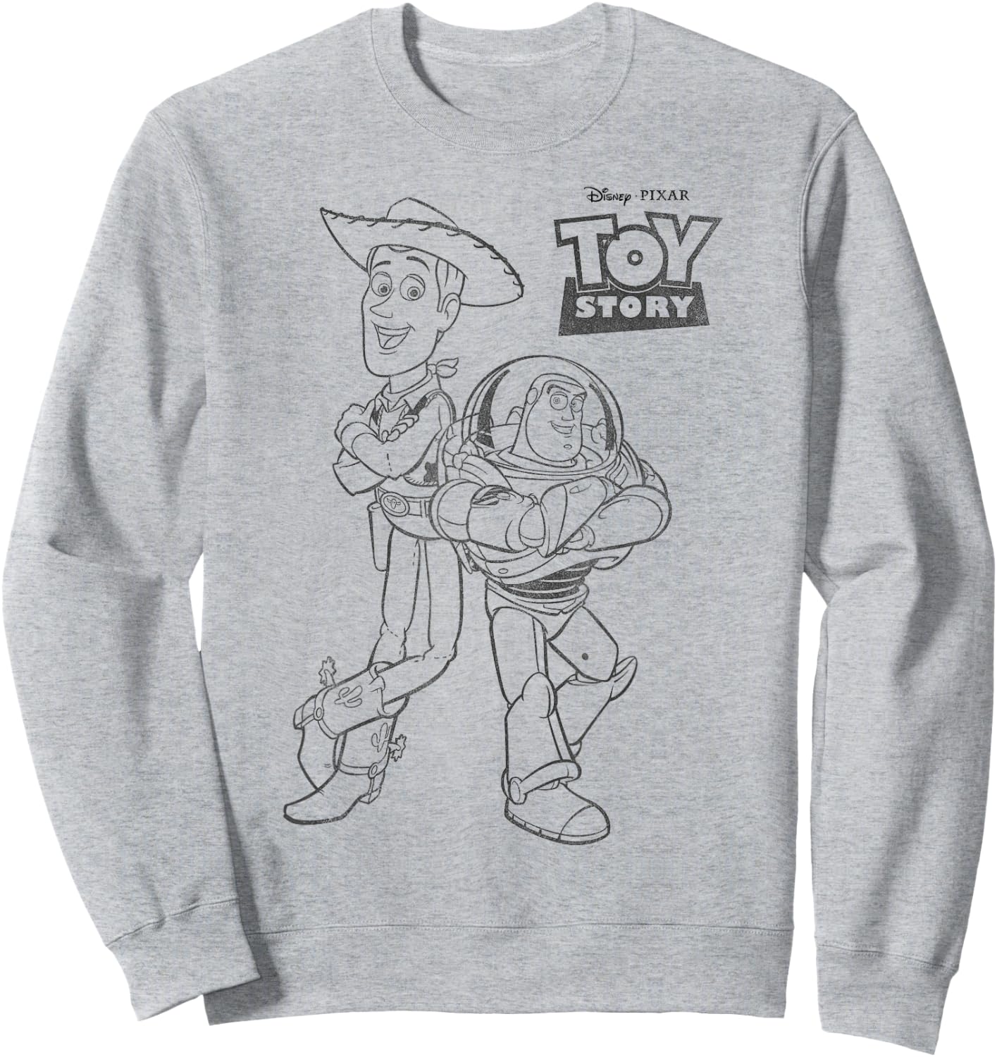 Disney Pixar Toy Story Buzz And Woody Back To Back Poster Sweatshirt - Sweatshirt | Ash