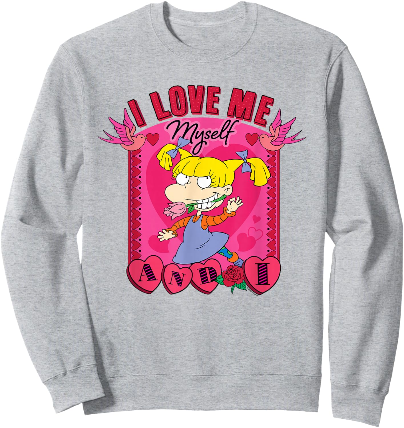 Rugrats Valentine's Day Angelica, I Love Me, Myself And I Sweatshirt - Sweatshirt | Ash