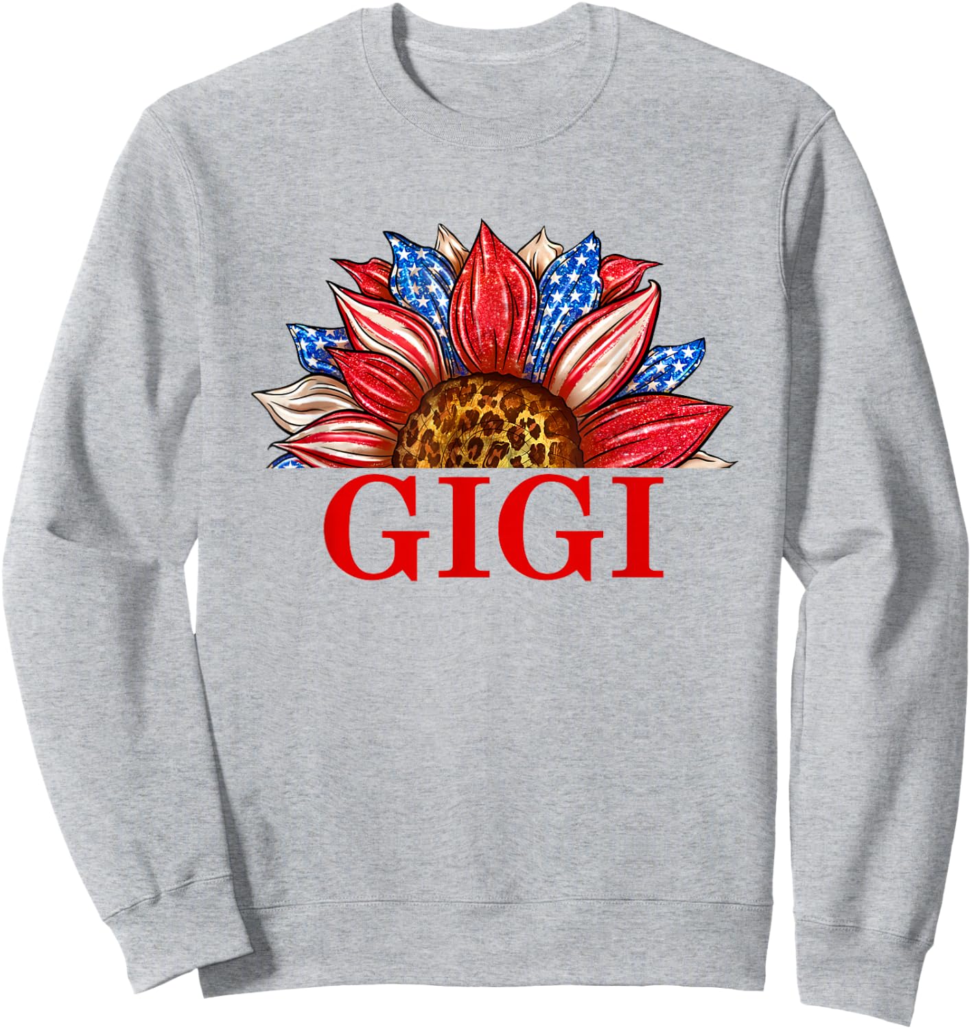 Sunflower Gigi 4th of July Patriotic Women Mother's Day Sweatshirt - Sweatshirt | Ash
