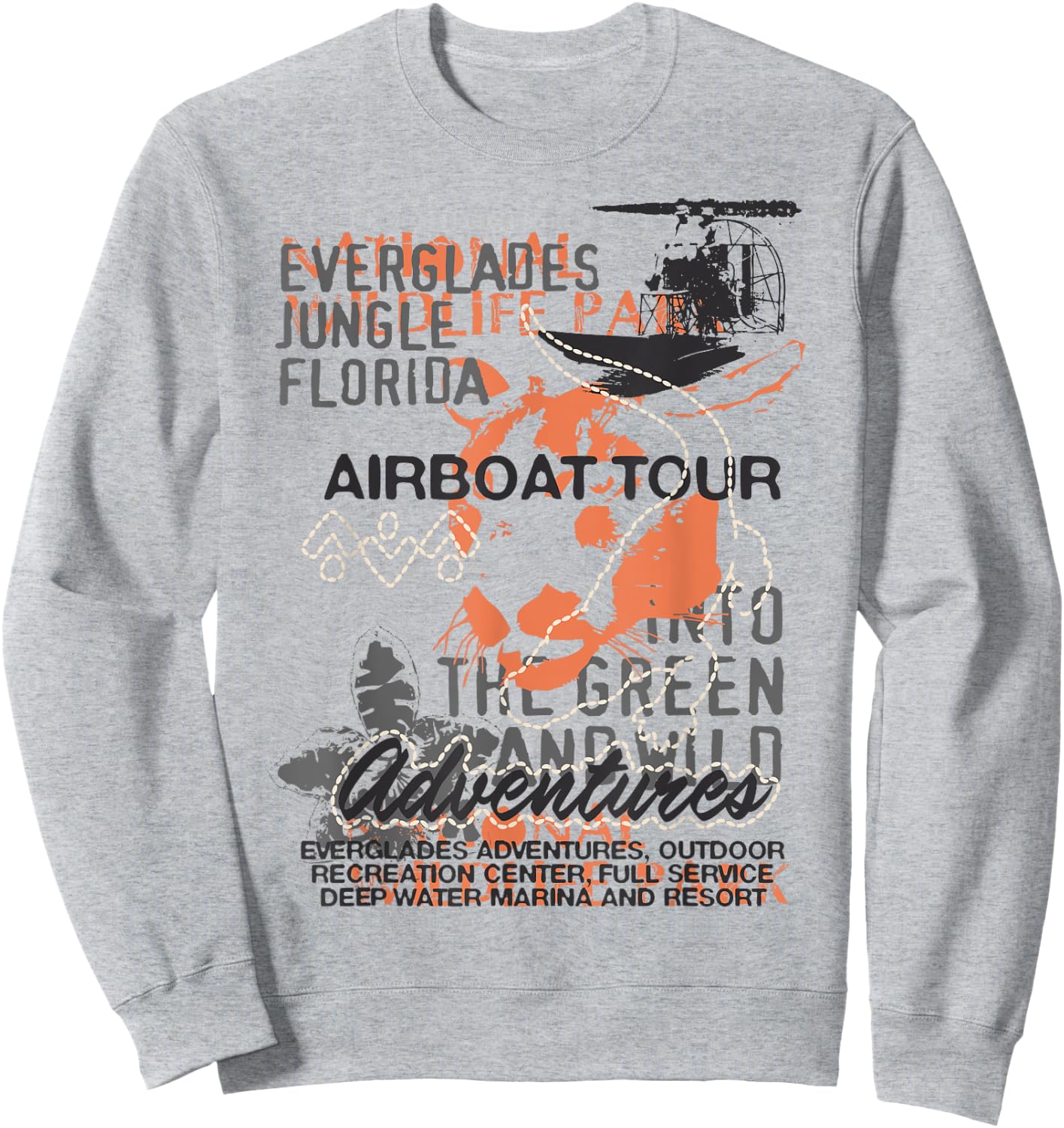 Everglades Airboat Adventure Tours South Florida Women Men Sweatshirt - Sweatshirt | Ash