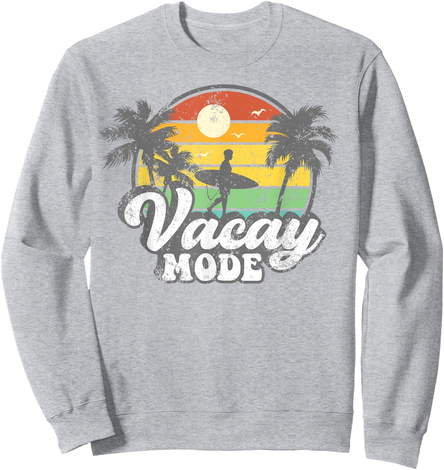 Vacay Mode Retro Beach Vacation Summer Kids Men Woman retro Sweatshirt - Sweatshirt | Ash