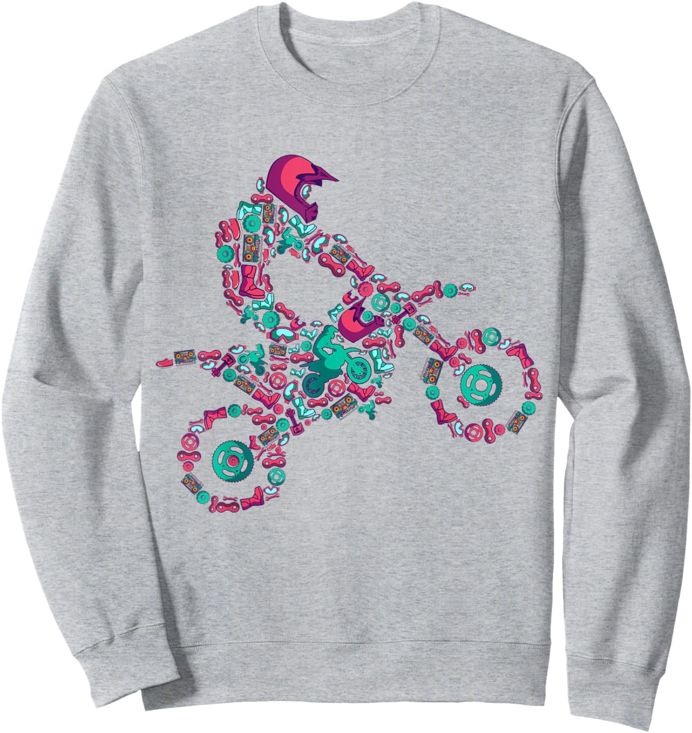 Motocross Enduro Supermoto Bike Dirt Biker Sweatshirt - Sweatshirt | Ash