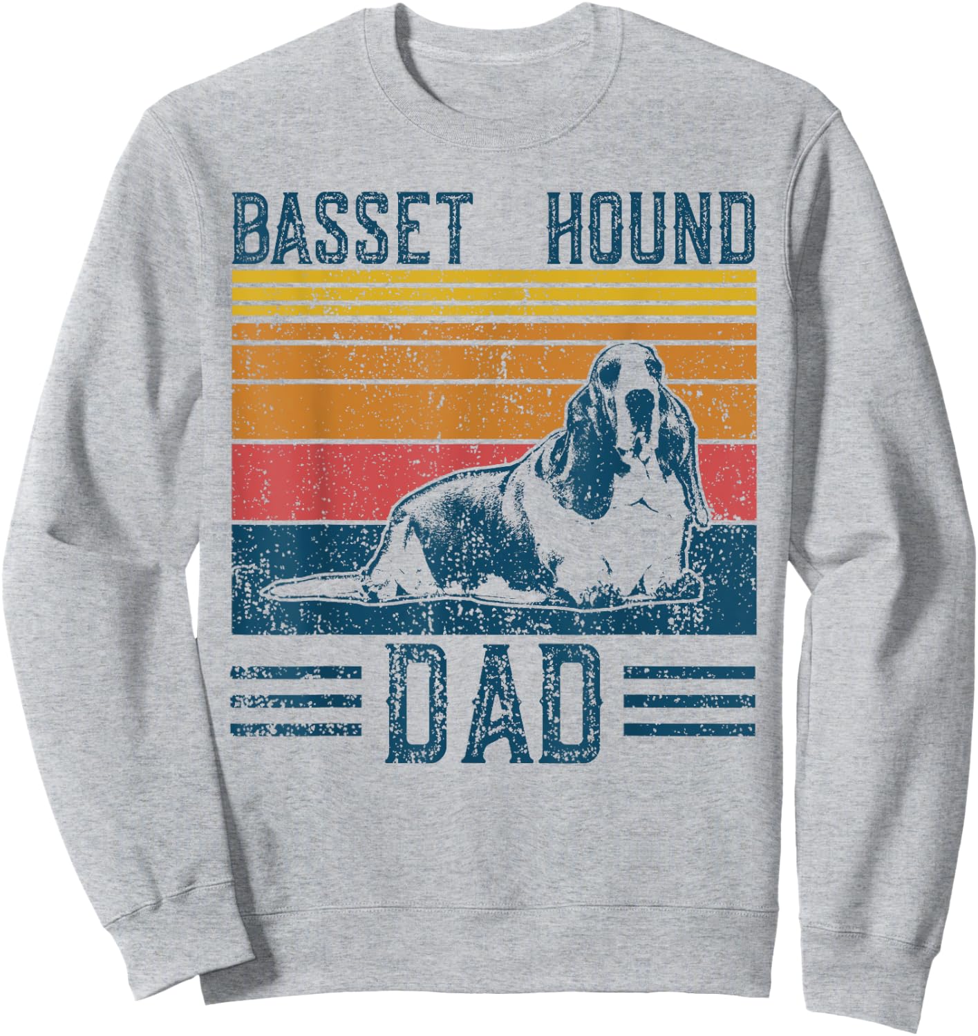 Dog Dad - Vintage Basset Hound Dad Sweatshirt - Sweatshirt | Ash