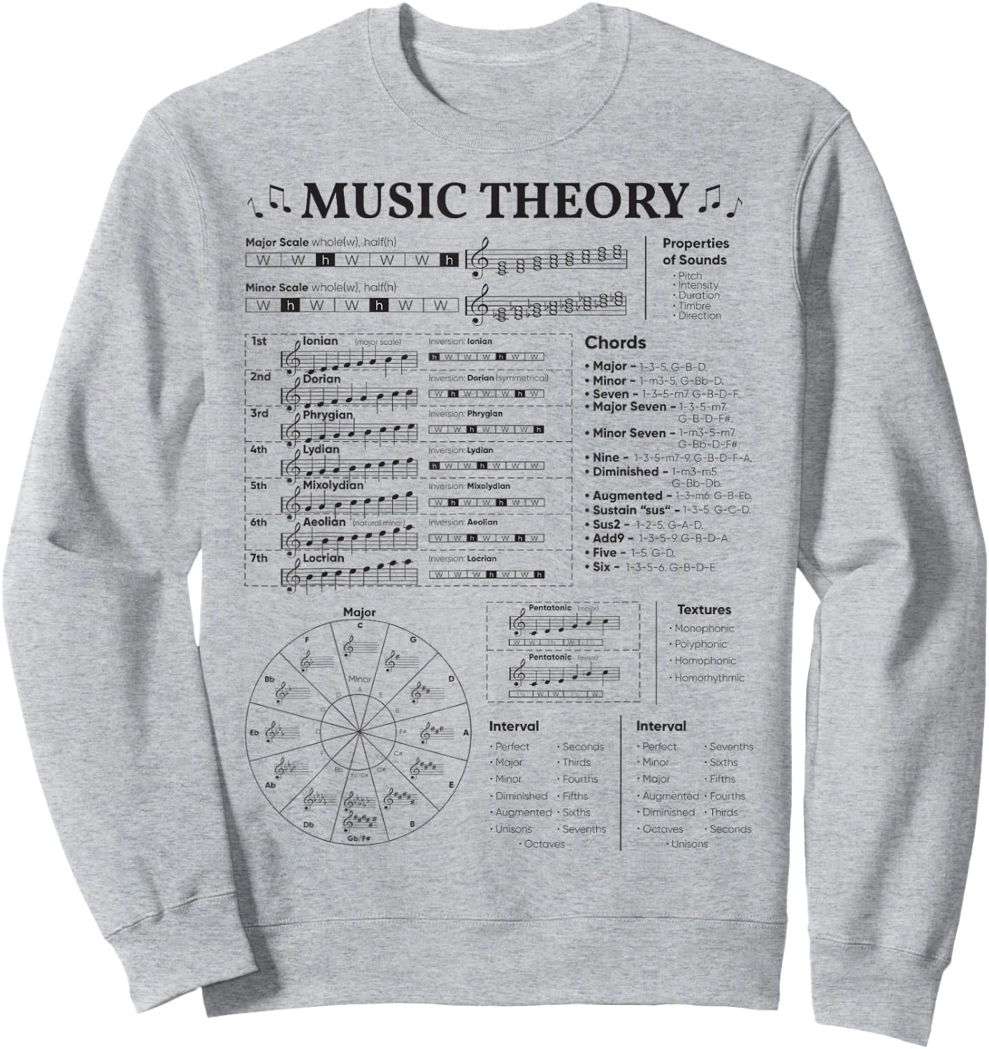 Music Theory Musician Music Teacher EDM School Sweatshirt - Sweatshirt | Ash