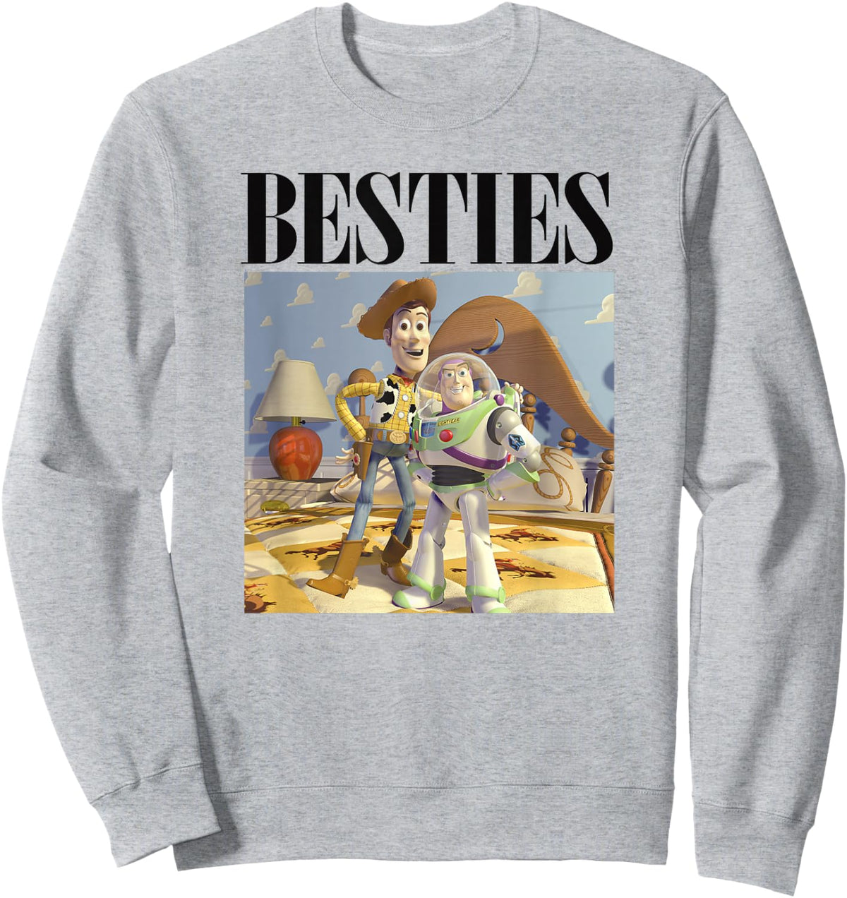 Disney Pixar Toy Story Buzz And Woody Besties Poster Sweatshirt - Sweatshirt | Ash