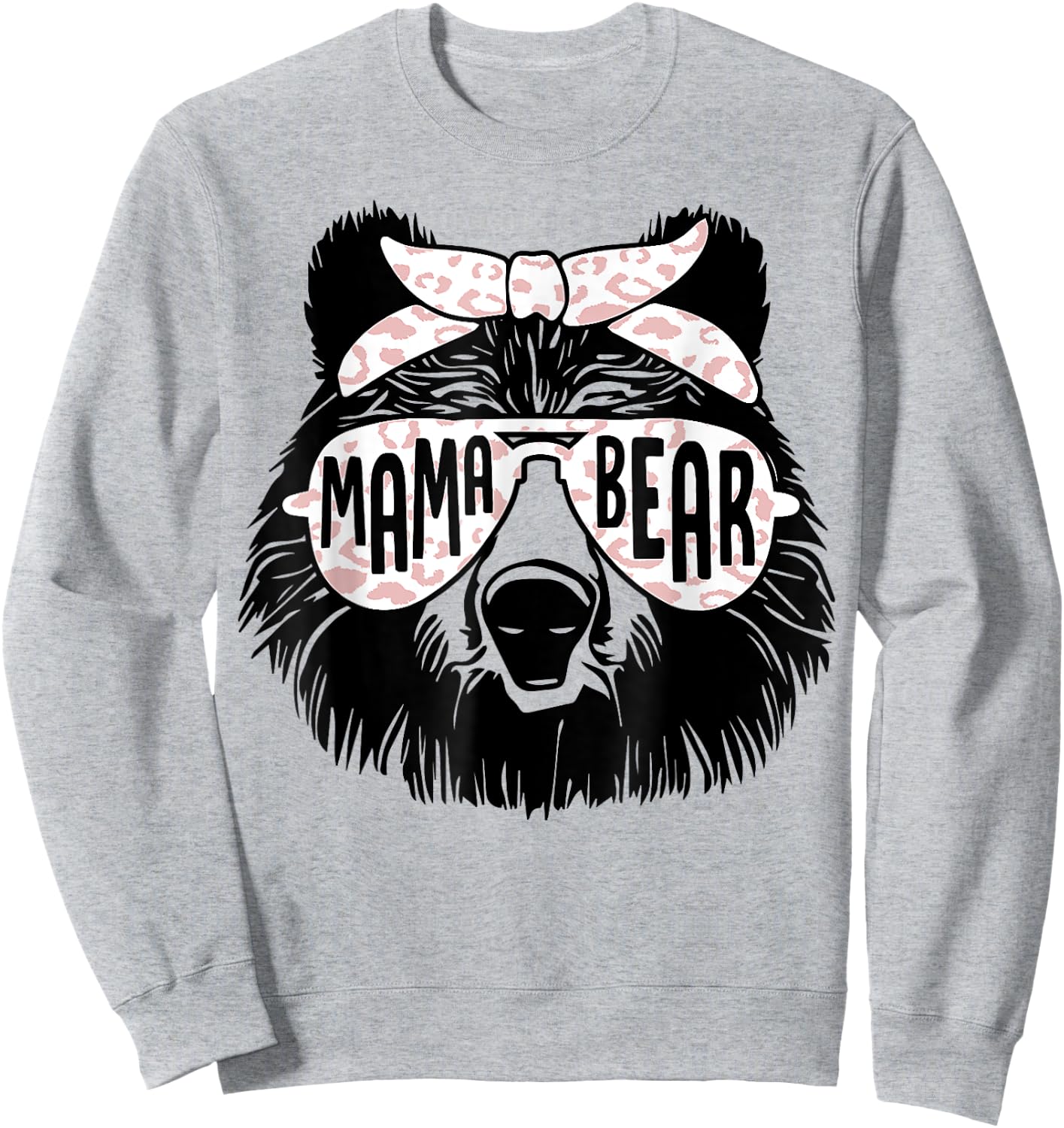 Mama Bear Face Sunglasses Mother Mother's Day gift Sweatshirt - Sweatshirt | Ash