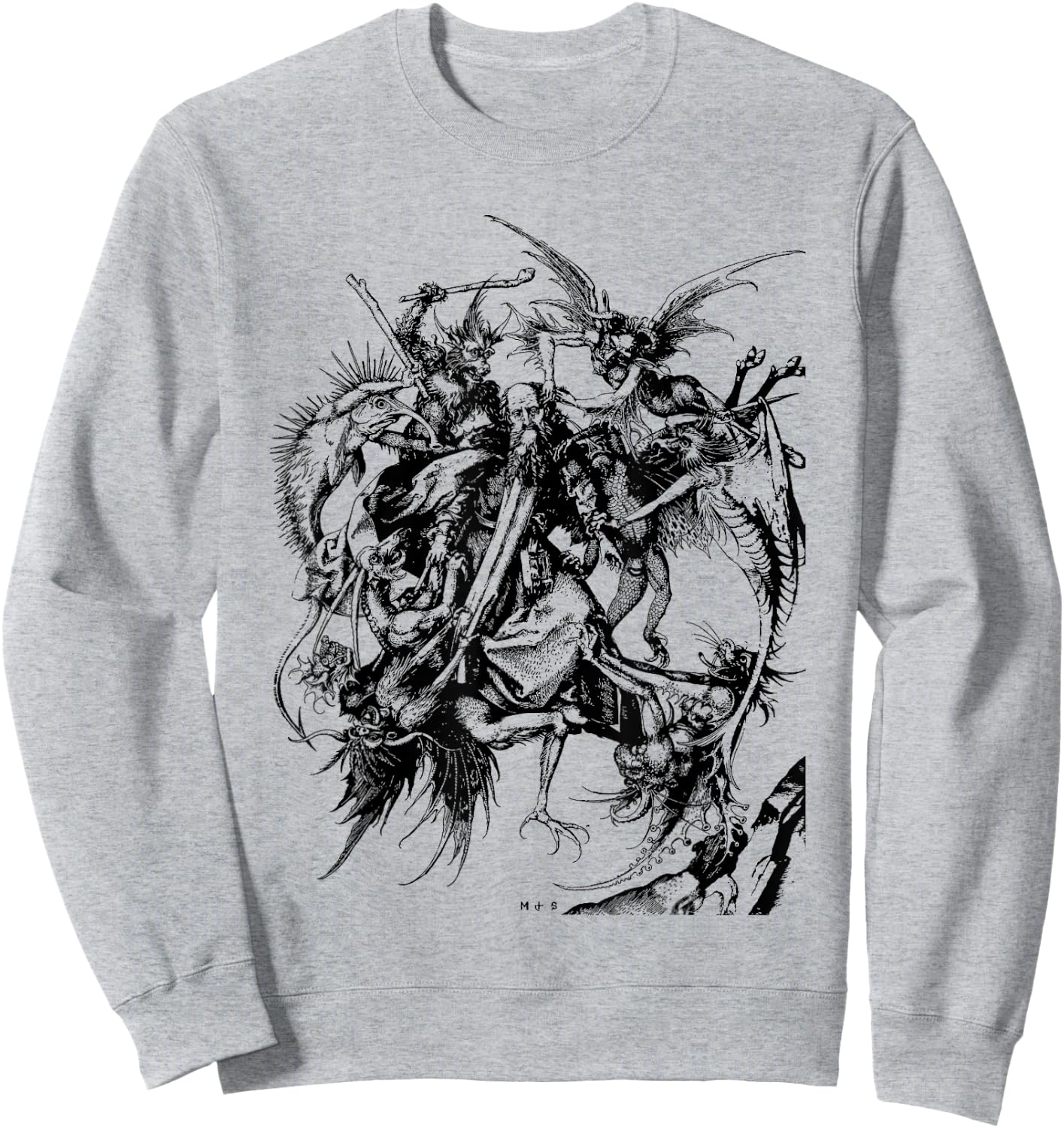 THE TEMPTATION of ST. ANTHONY - Medieval Monster Art Shirt Sweatshirt - Sweatshirt | Ash
