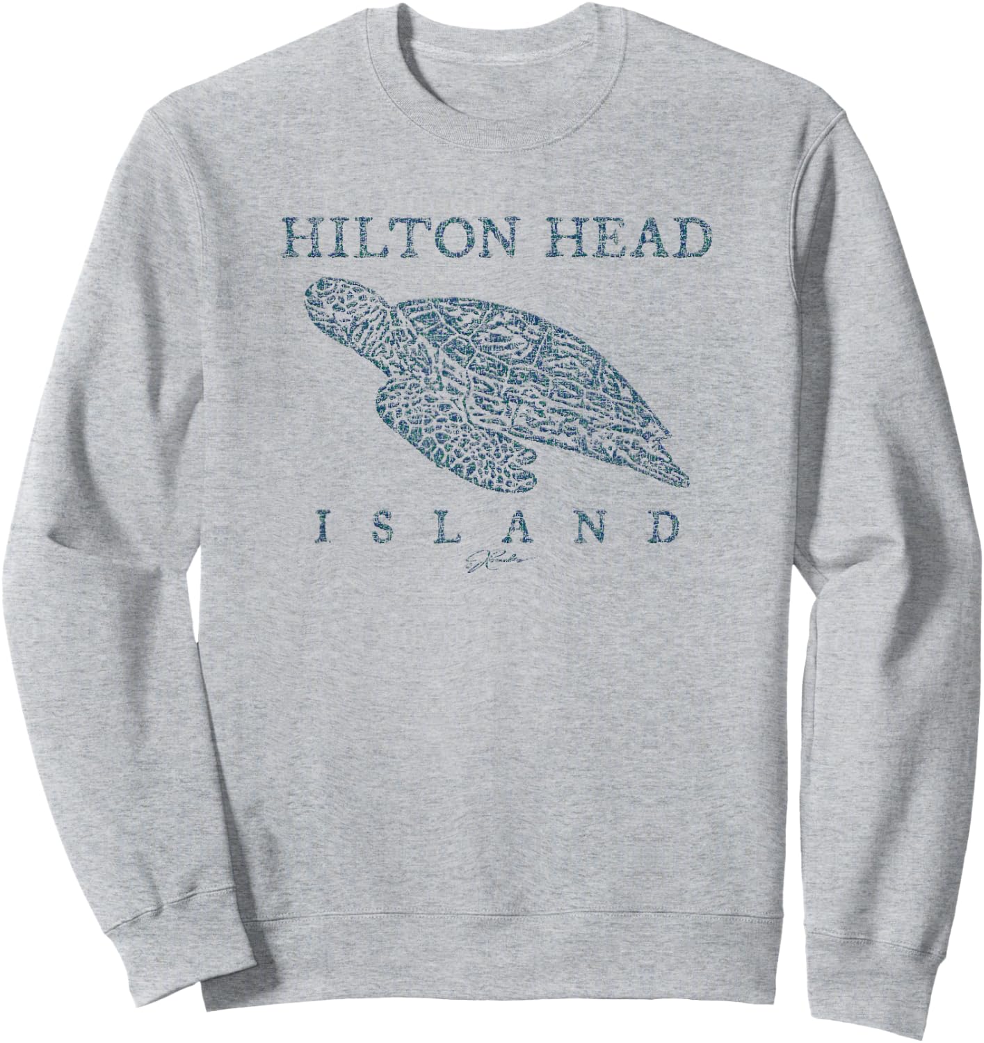 JCombs: Hilton Head Island, SC, Gliding Sea Turtle Sweatshirt - Sweatshirt | Ash