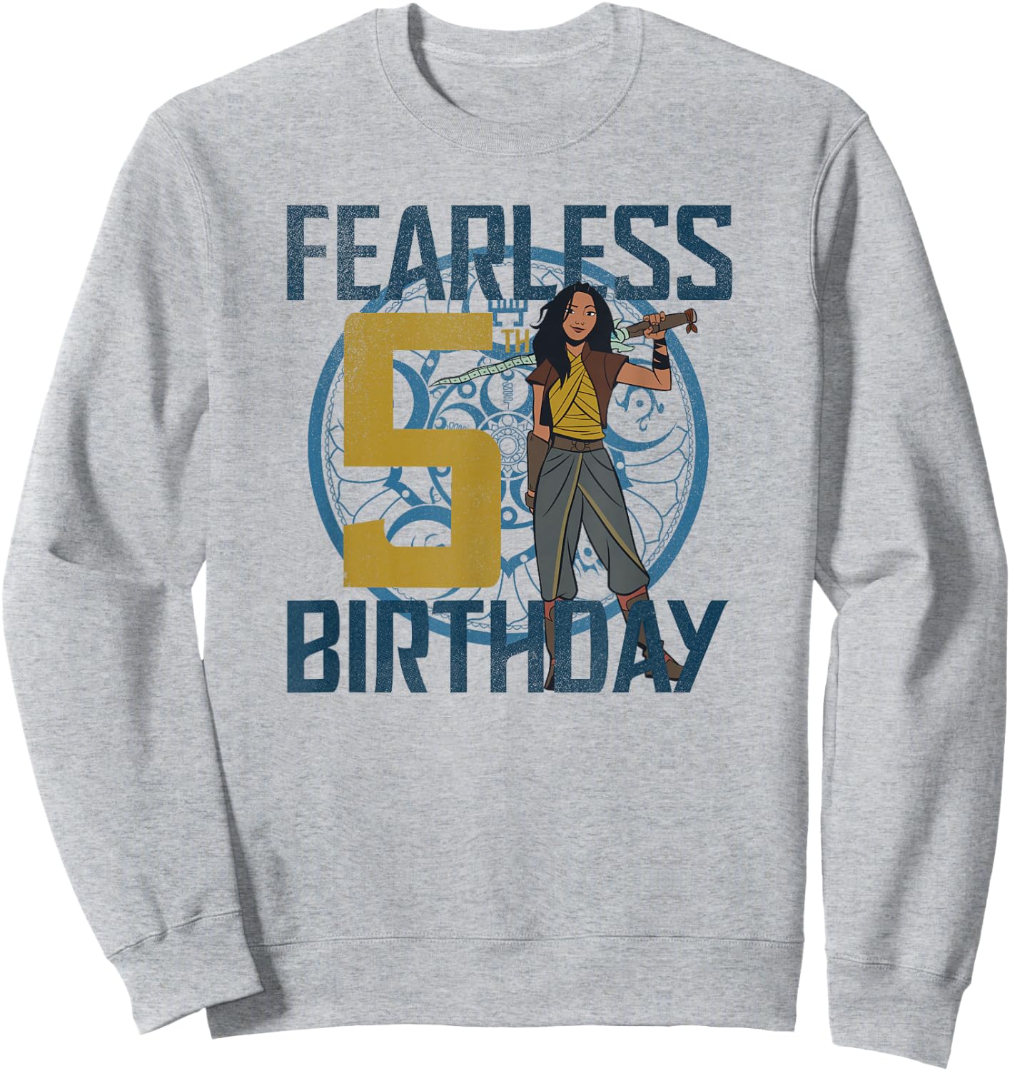 Disney Raya and the Last Dragon Fearless Fifth Birthday Sweatshirt - Sweatshirt | Ash