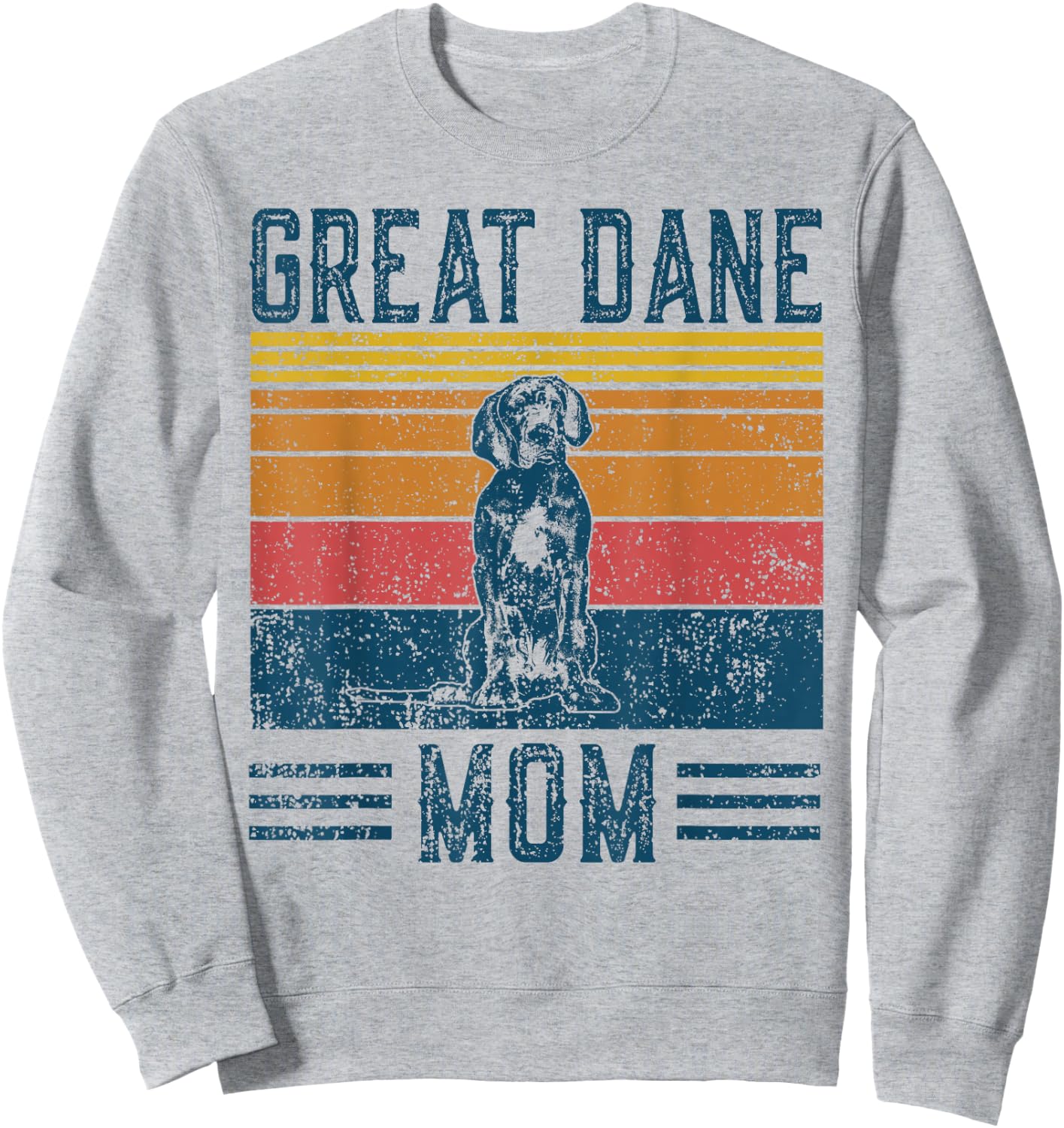 Dog Great Dane Mom - Vintage Great Dane Mom Sweatshirt - Sweatshirt | Ash