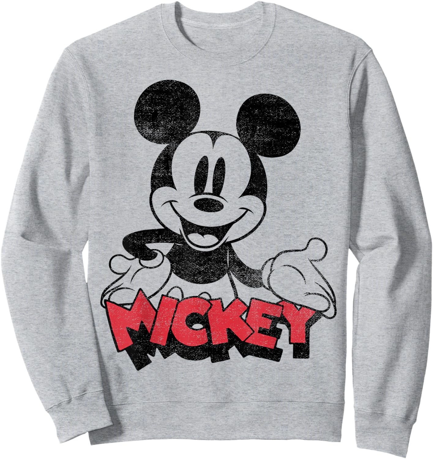 Disney Mickey And Friends Mickey Welcome Logo Portrait Sweatshirt - Sweatshirt | Ash