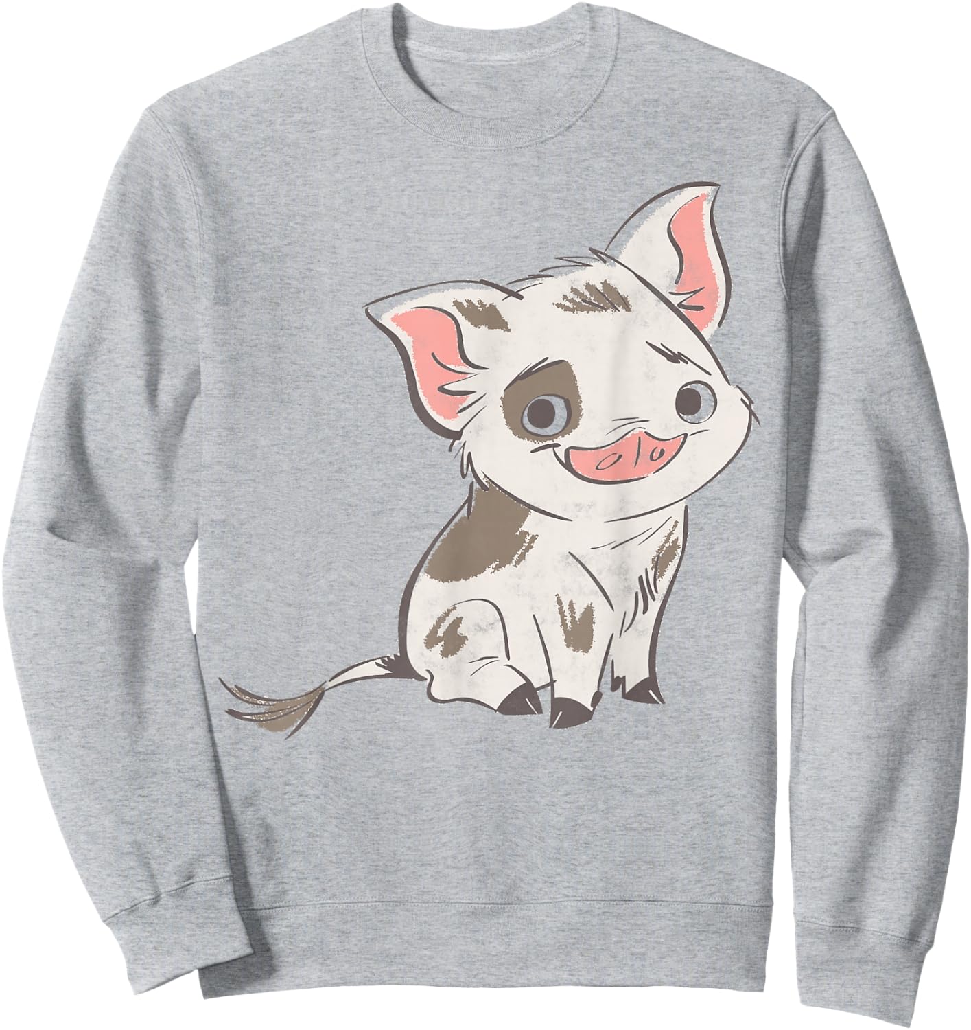Disney Moana Pua Drawn Smile Graphic Sweatshirt - Sweatshirt | Ash