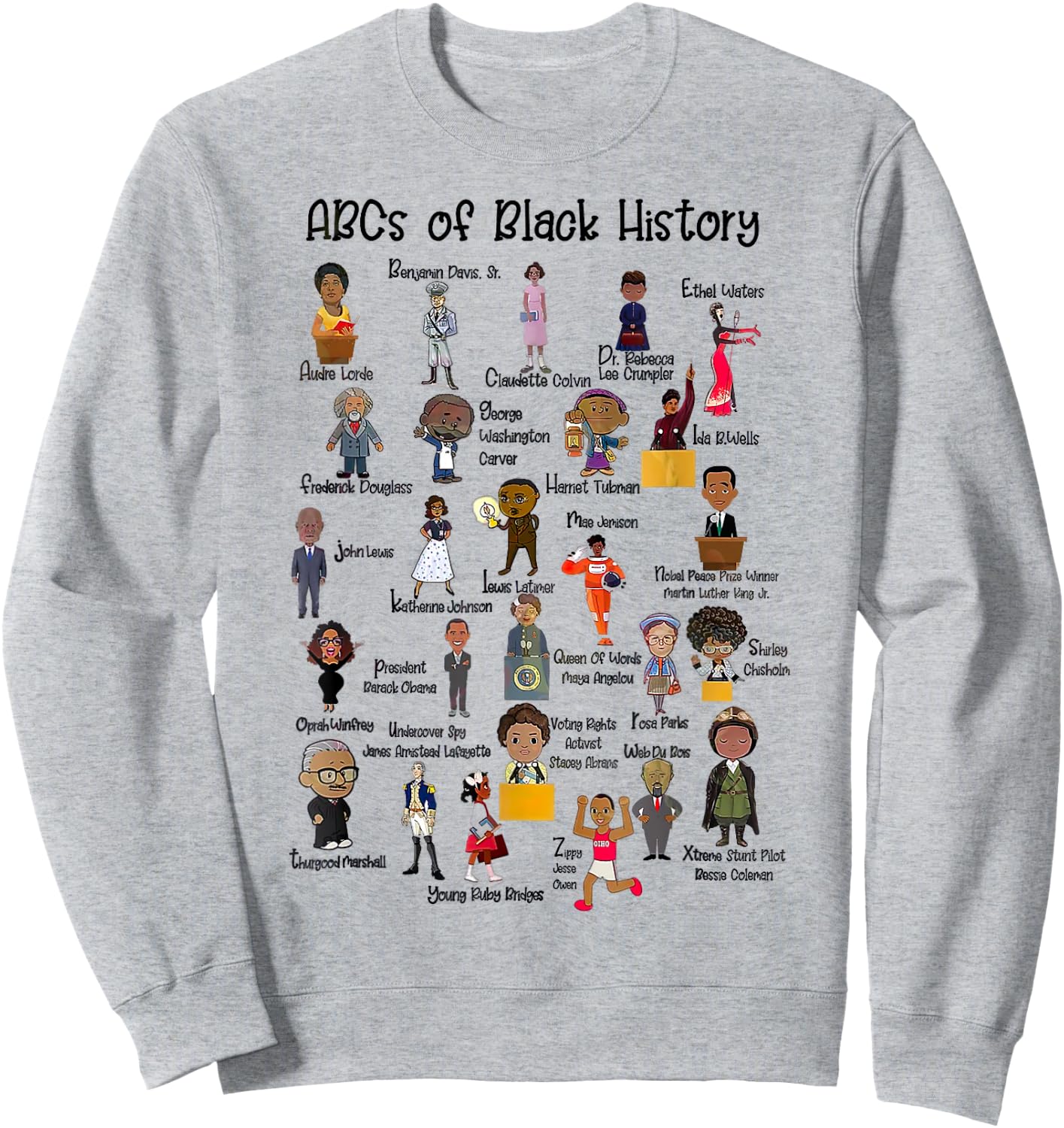 ABCs Of Black History Pride Teacher Proud African American Sweatshirt - Sweatshirt | Ash