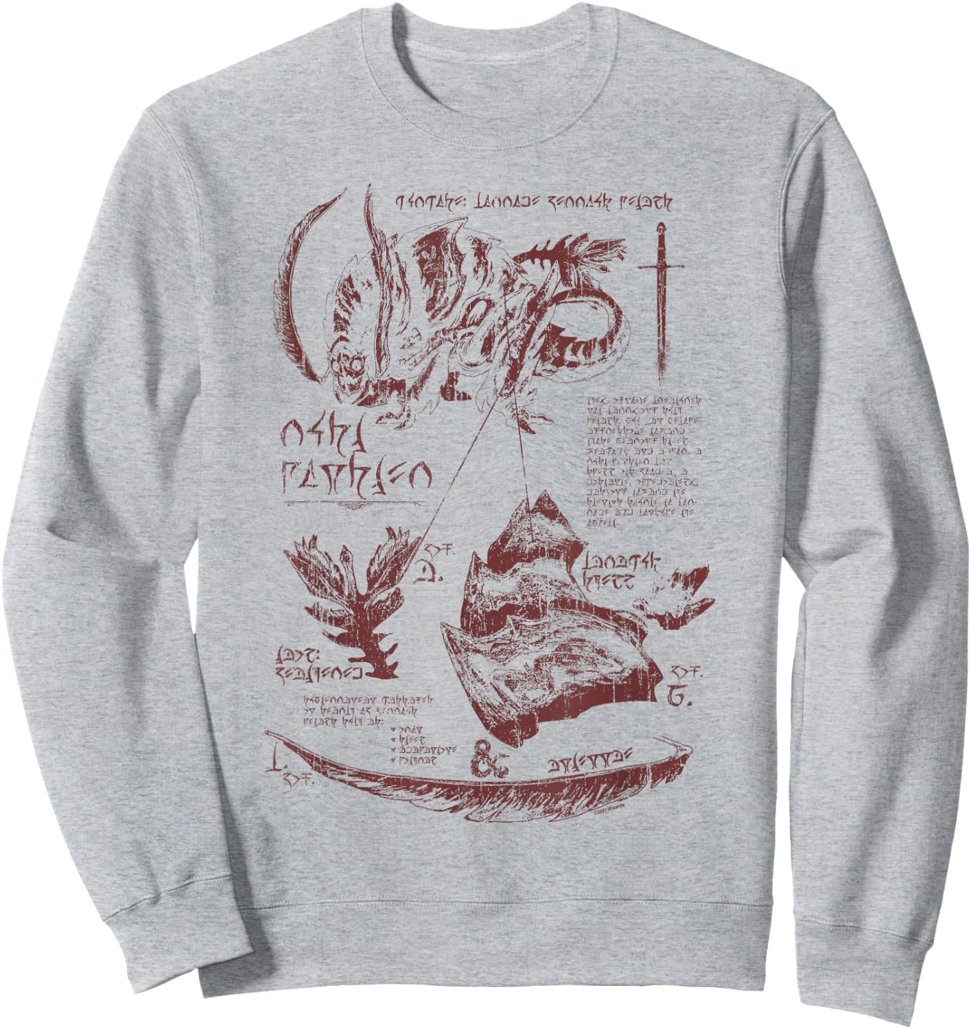 Dungeons & Dragons Anatomy Chart for Rust Monster Sweatshirt - Sweatshirt | Ash