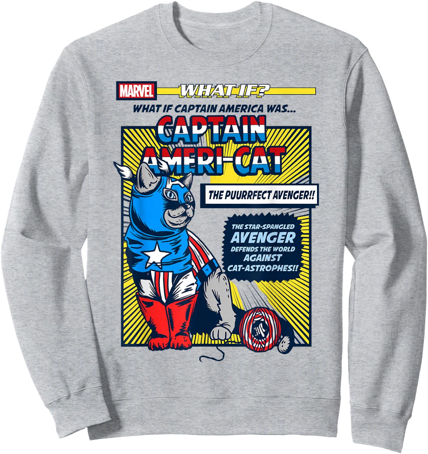 Marvel What If Captain America Was Captain Ameri-Cat Comic Sweatshirt - Sweatshirt | Ash