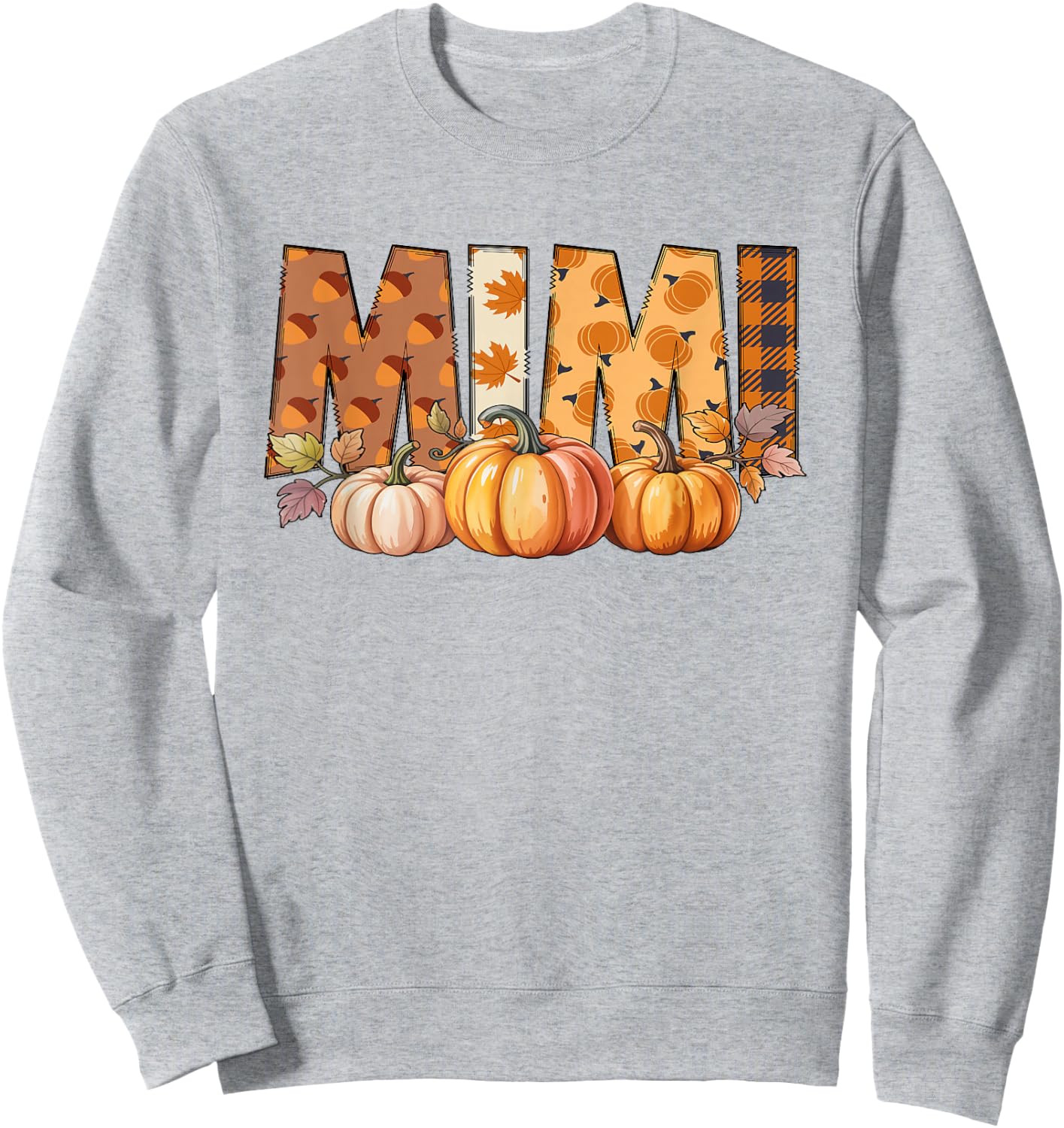 Mimi Pumpkin Fall Design for Autumn Celebration Sweatshirt - Sweatshirt | Ash