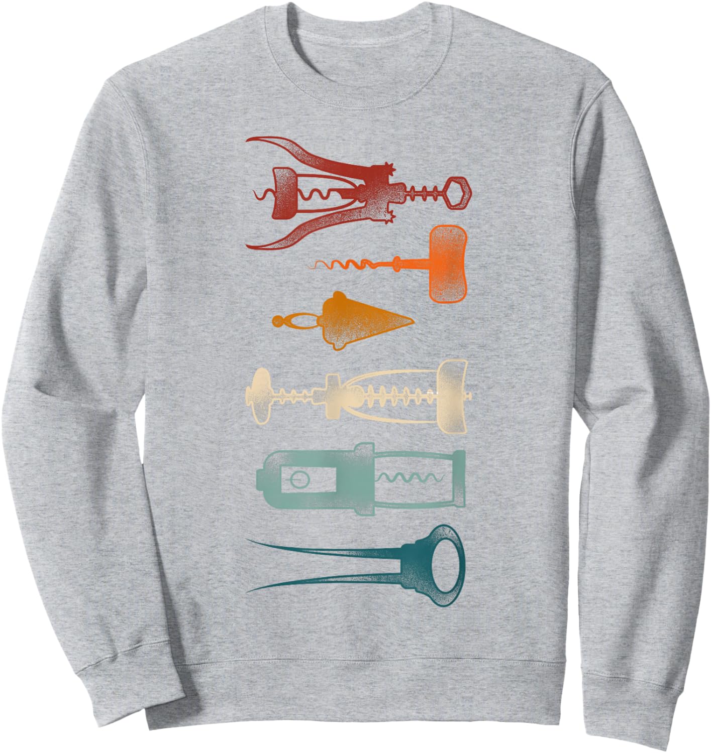 Sommelier Wine Drinking Tasting Retro Corkscrew Wine Opener Sweatshirt - Sweatshirt | Ash