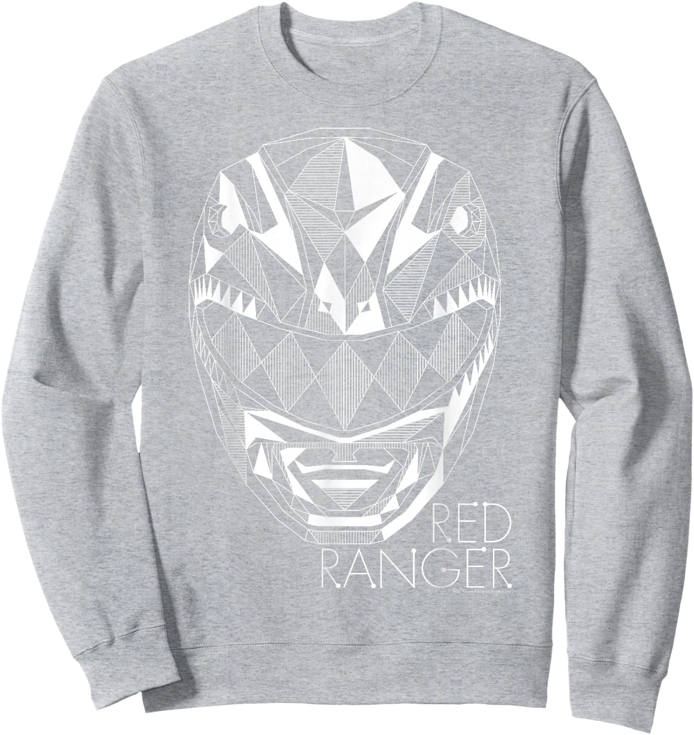Power Rangers Red Ranger Geometric Silhouette Line Art Sweatshirt - Sweatshirt | Ash