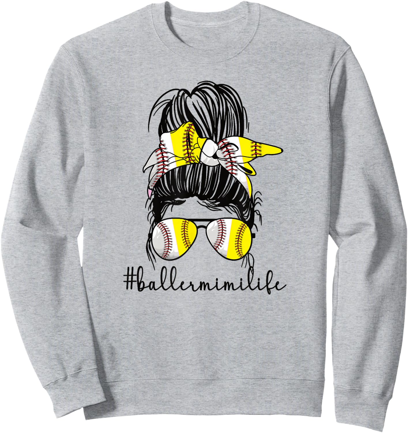 Baller Mimi Life Softball Baseball Mimi Grandma Sweatshirt - Sweatshirt | Ash