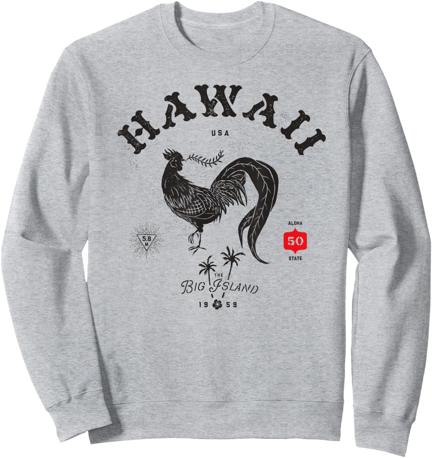 Vintage Hawaii Chicken Big Island Aloha State Sweatshirt - Sweatshirt | Ash
