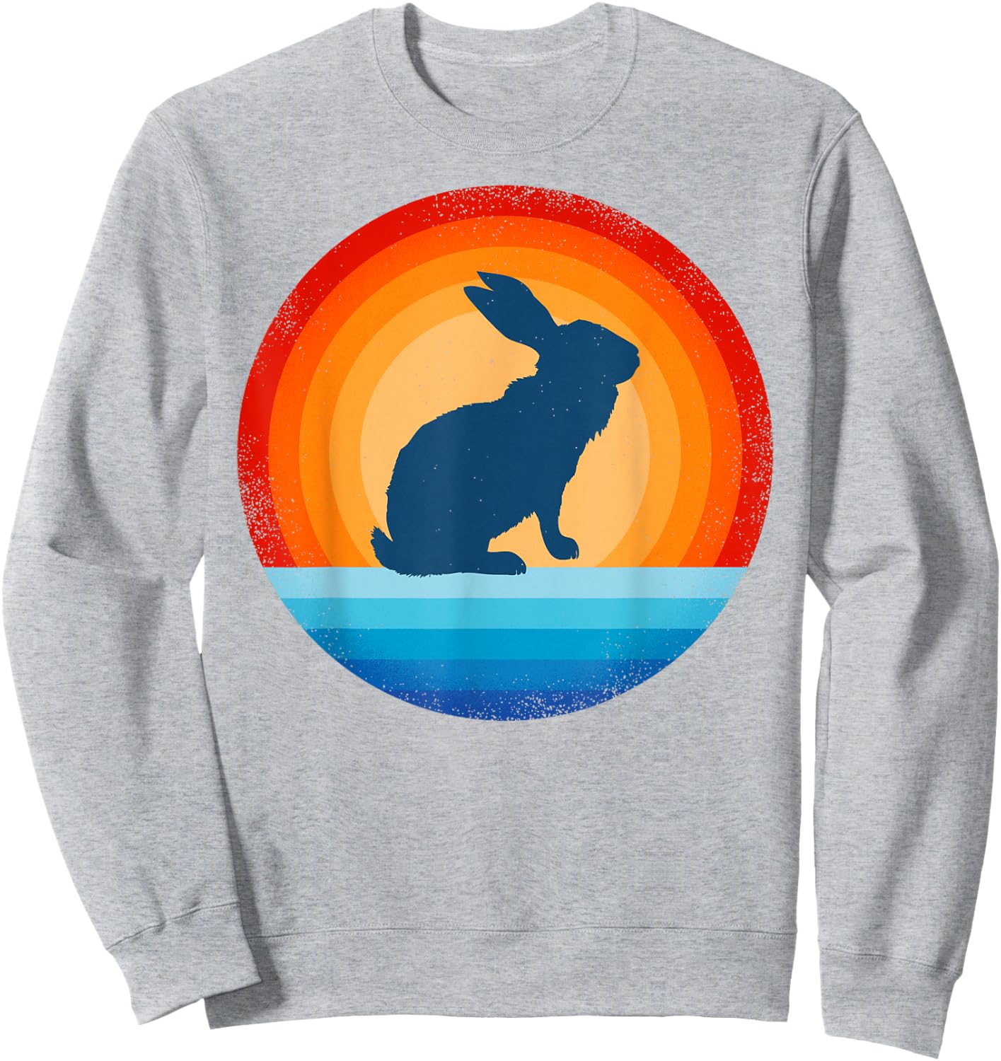 Bunny Retro Vintage 60s 70s Sunset Rabbit Mammal Animal Men Sweatshirt - Sweatshirt | Ash