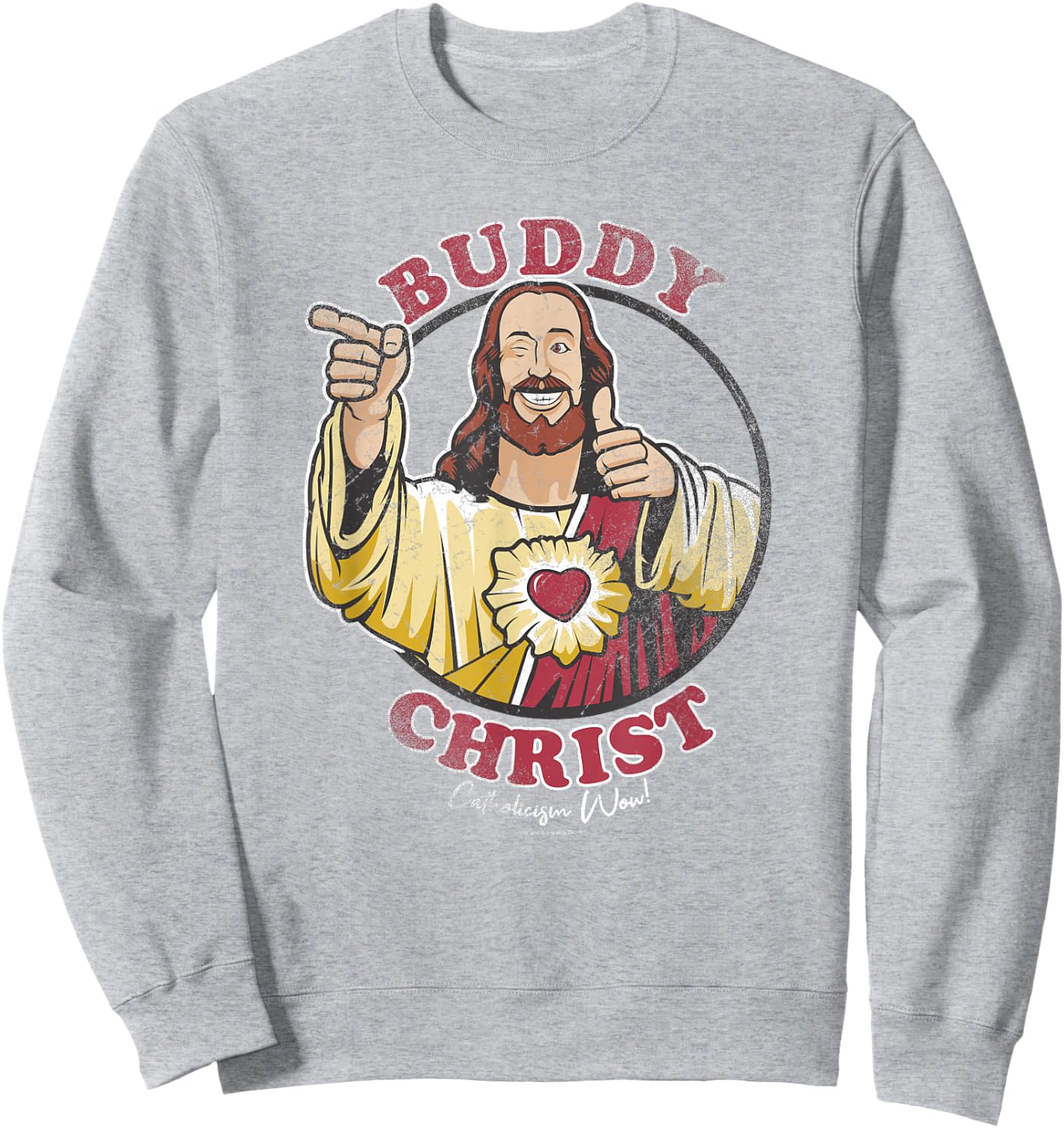 Jay and Silent Bob Buddy Christ Circle Portrait Sweatshirt - Sweatshirt | Ash