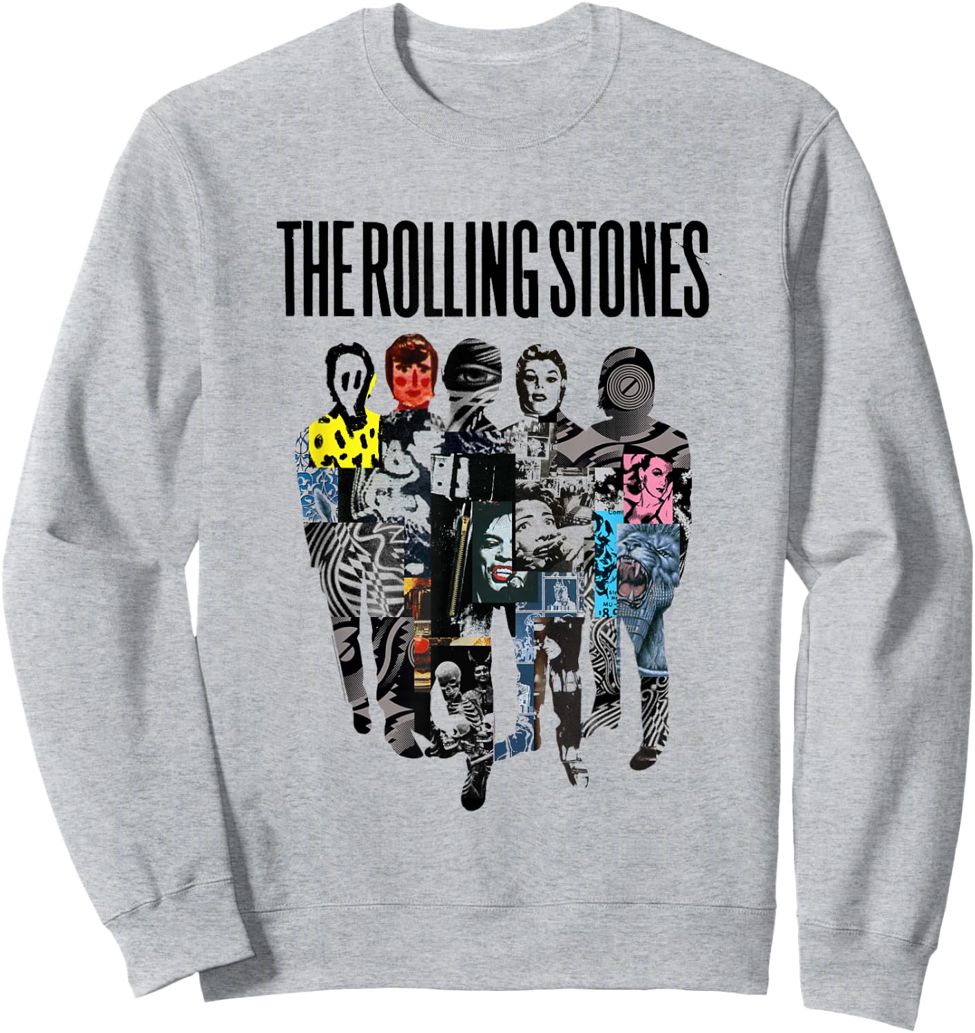 Rolling Stones Official Silhouette Collage Sweatshirt - Sweatshirt | Ash
