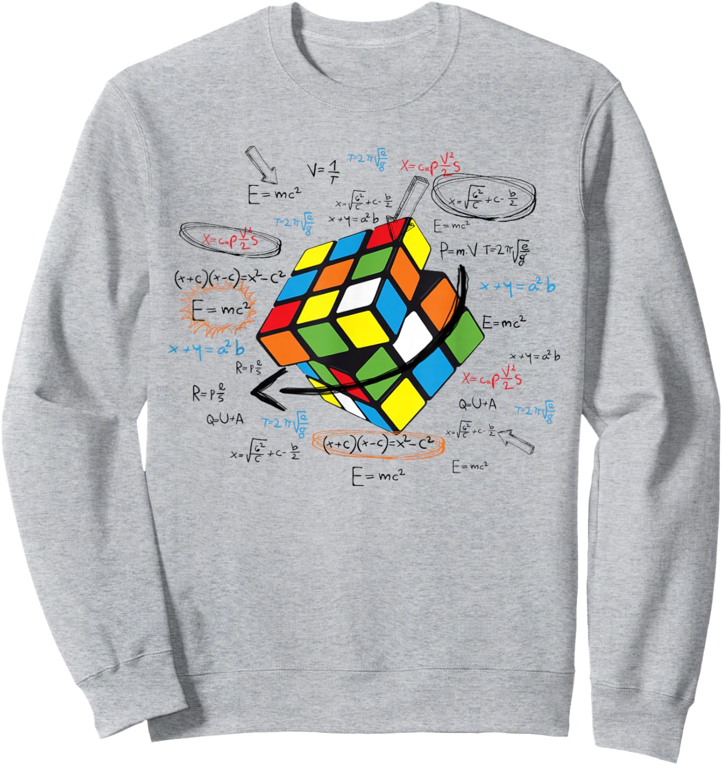 Cool Math Rubik Rubix Rubics Player Cube Math Lovers Small Sweatshirt - Sweatshirt | Ash