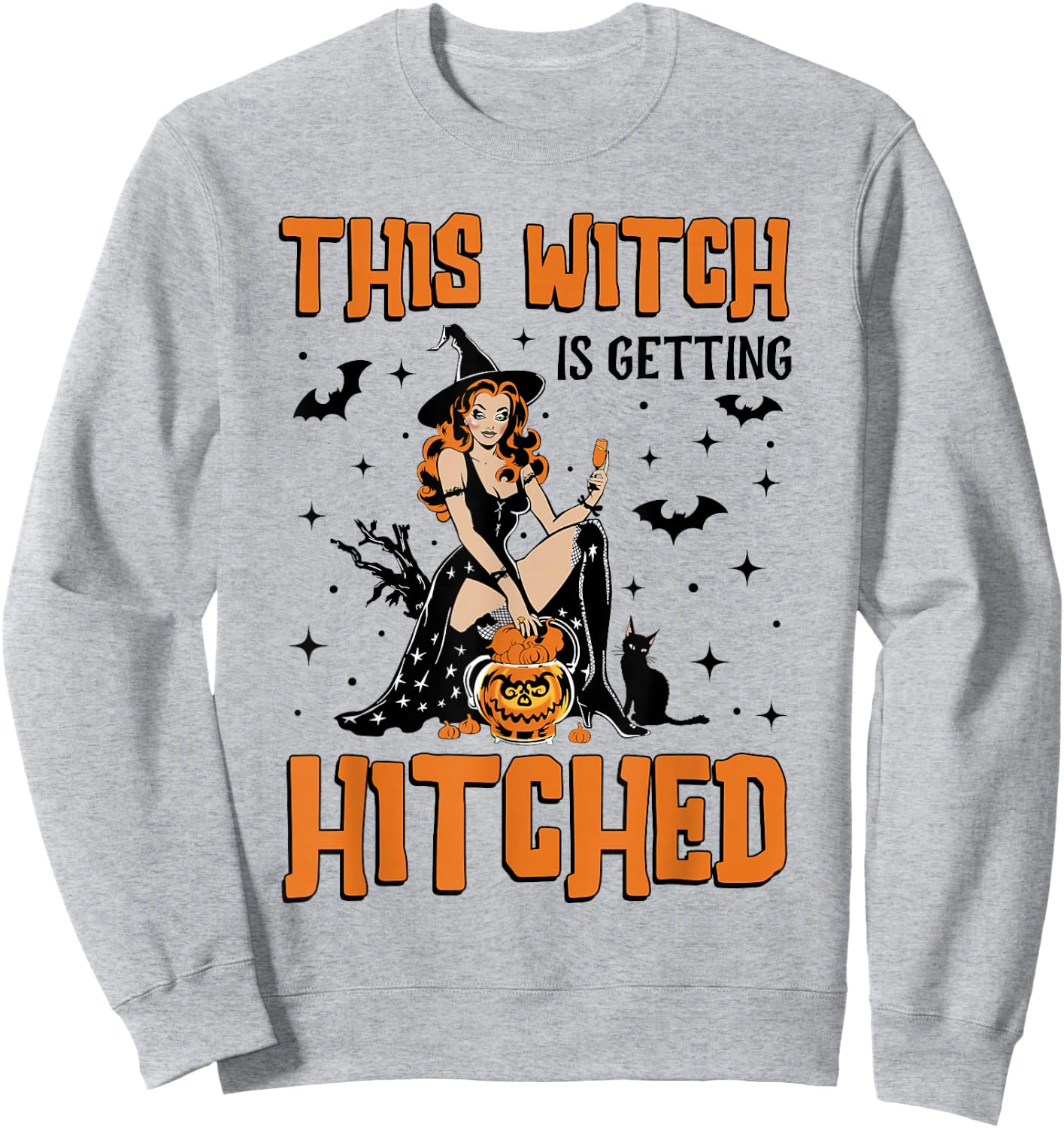 This Witch Is Getting Hitched Bride Bridesmaid Bachelorette Sweatshirt - Sweatshirt | Ash