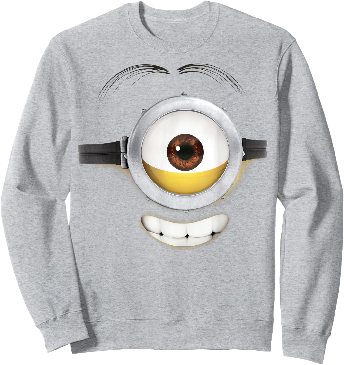 Despicable Me Minions Stuart Teeth Smile Graphic Sweatshirt - Sweatshirt | Ash