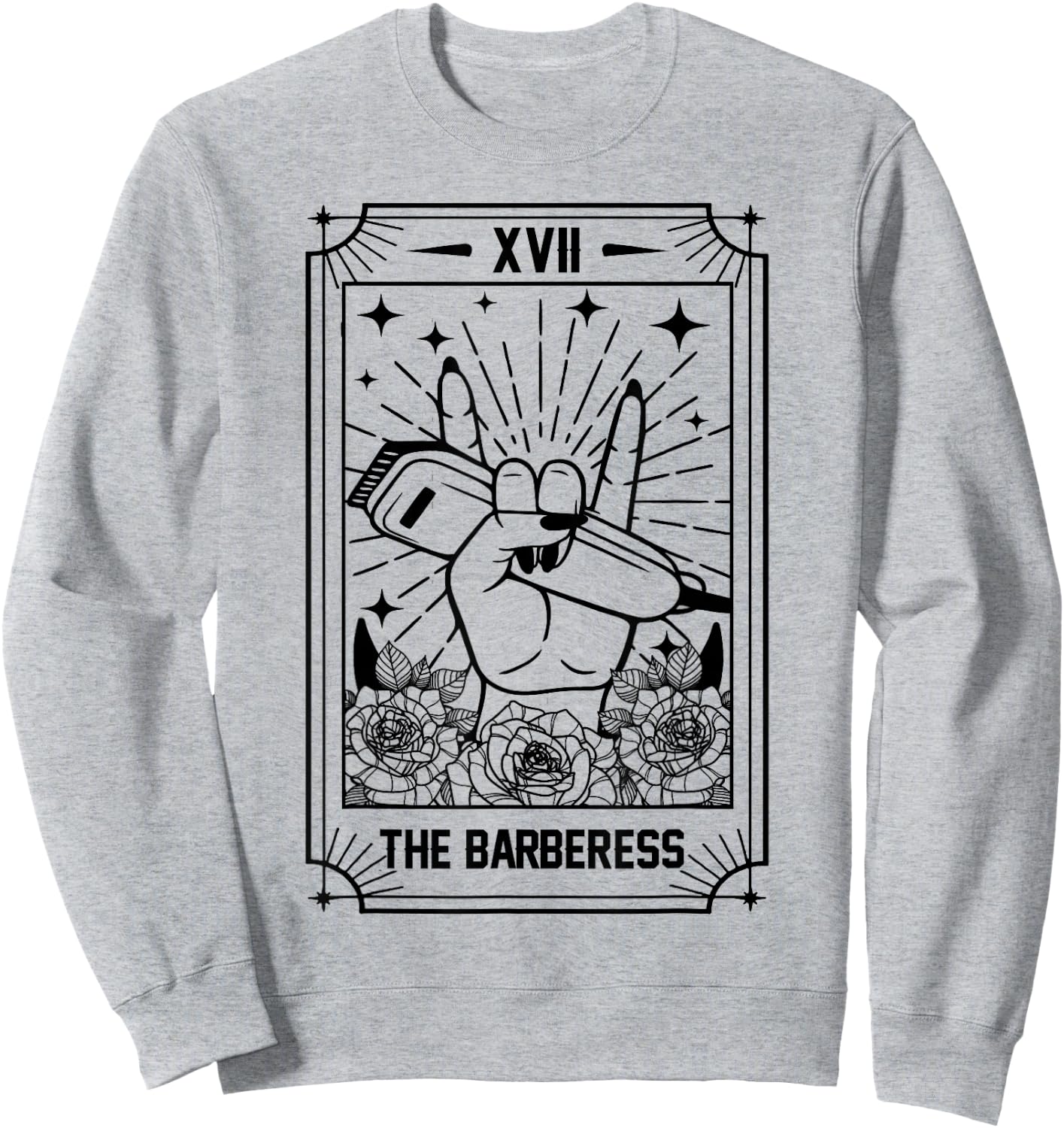 Hairstylist Proud Lady Barber Salon The Barberess Tarot Card Sweatshirt - Sweatshirt | Ash