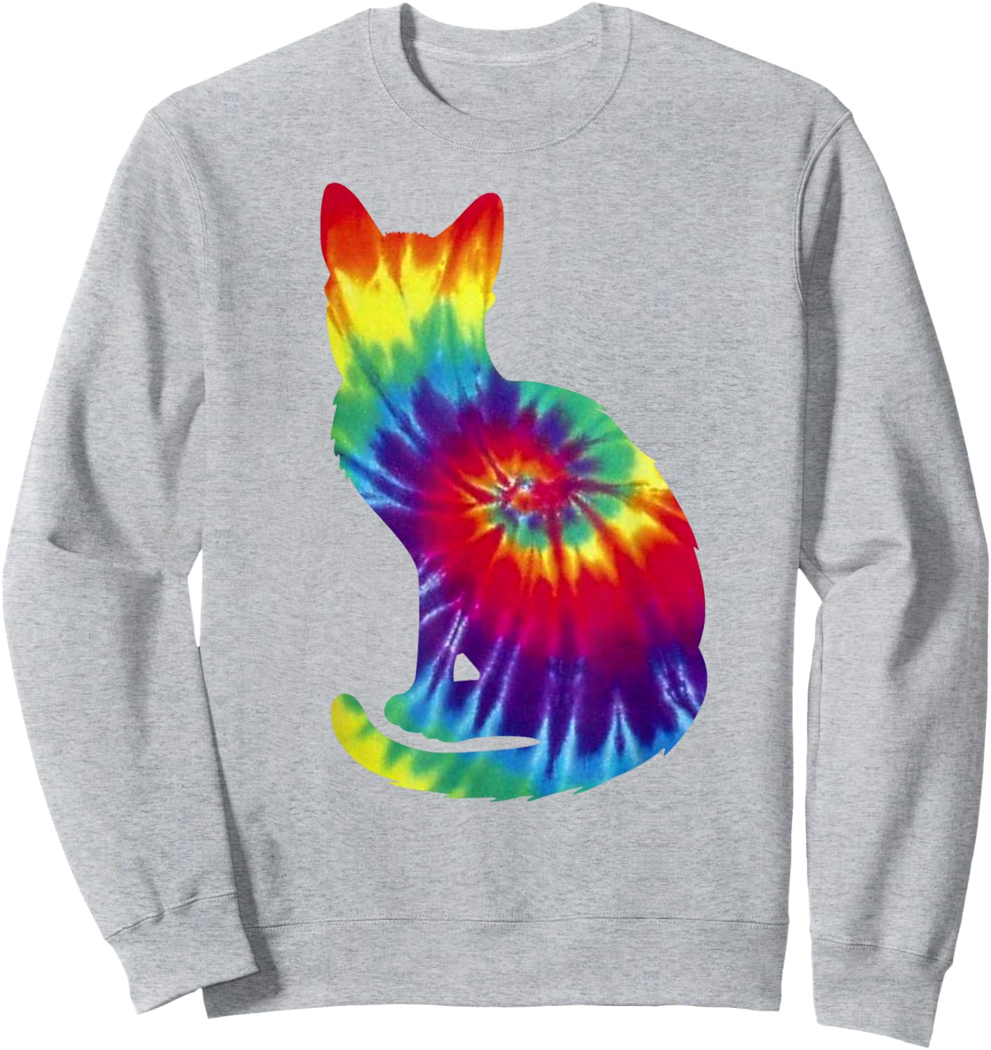 Tie Dye Cat Shirt | Colorful Tye Dye Kitten Sweatshirt - Sweatshirt | Ash