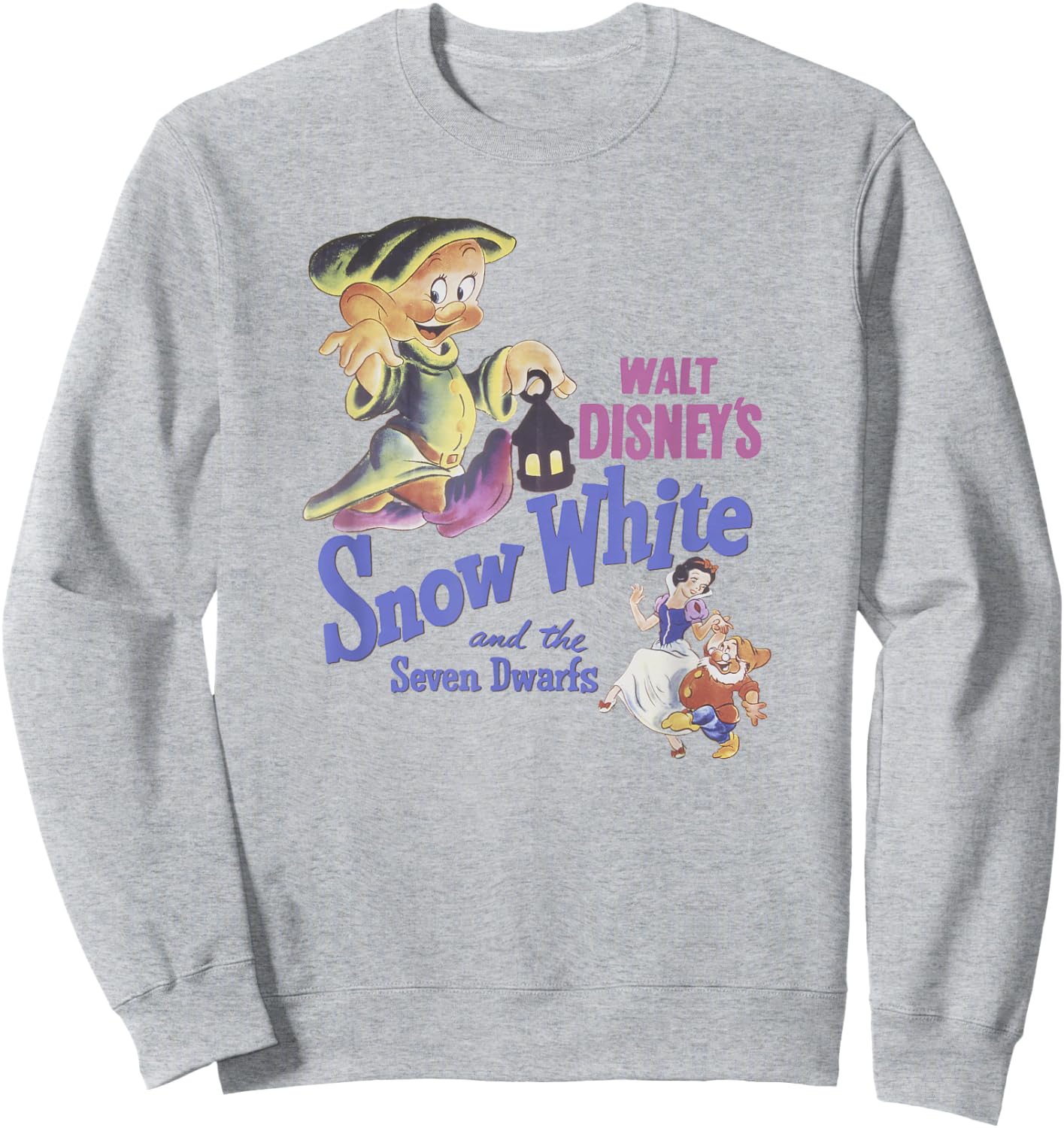 Disney Snow White and The Seven Dwarfs Dopey Movie Poster Sweatshirt - Sweatshirt | Ash