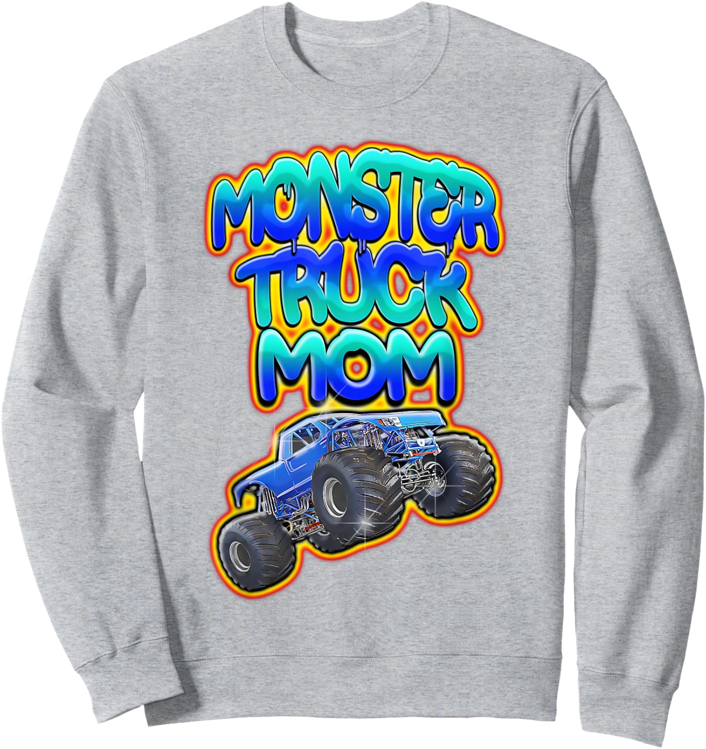 Monster Truck Mom Graffiti Style Funny Sweatshirt - Sweatshirt | Ash