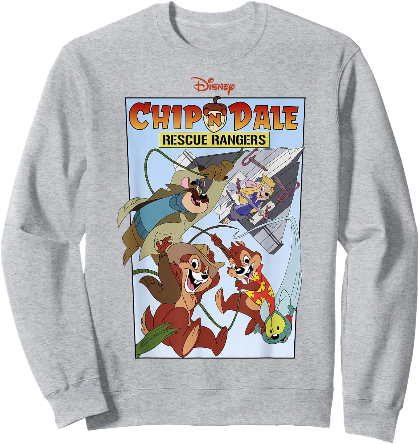 Disney Chip 'N Dale Rescue Rangers Group Shot Poster Sweatshirt - Sweatshirt | Ash