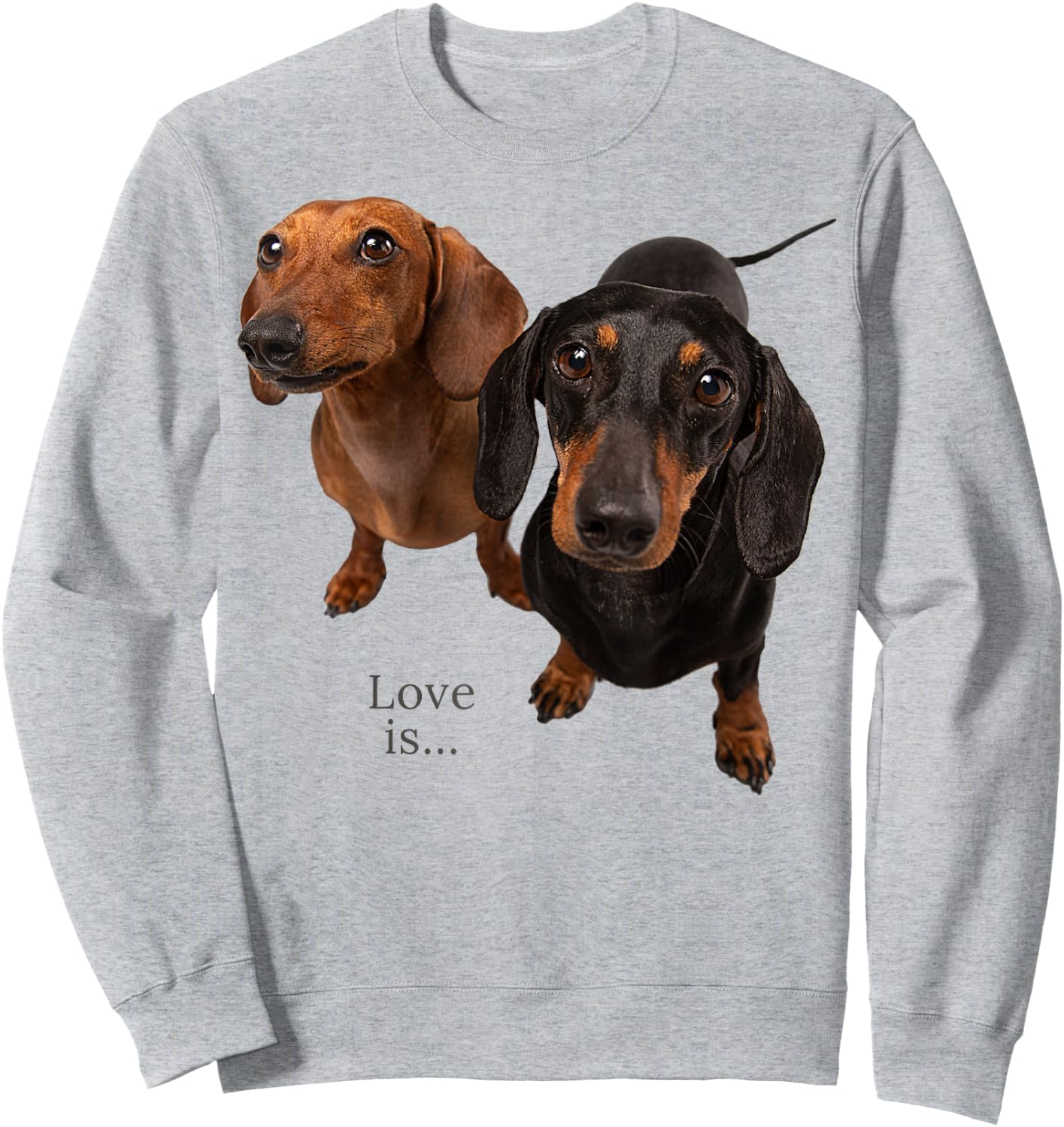 Dachshund Shirt Weiner Dog Mom Dad Love Doxie Puppy Cute Sweatshirt - Sweatshirt | Ash